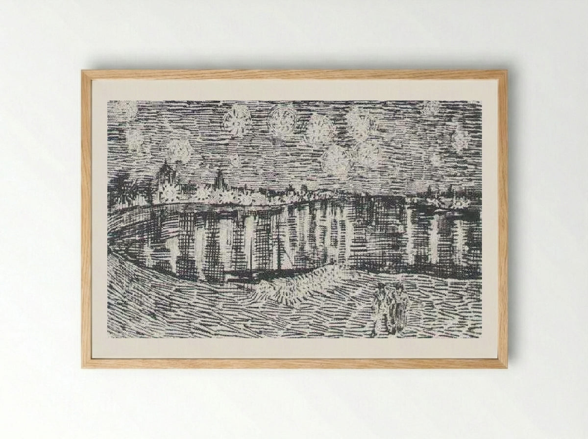 The Starry Night - Vincent van Gogh - Framed Print Wood