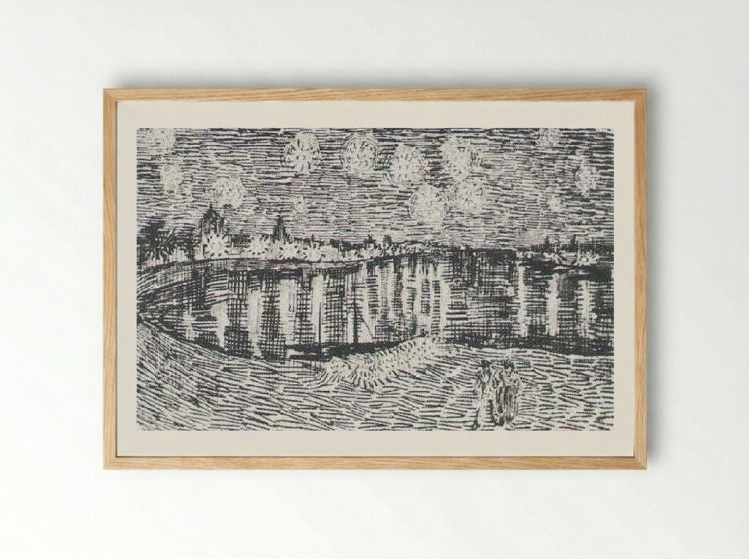 The Starry Night - Vincent van Gogh - Framed Print Wood