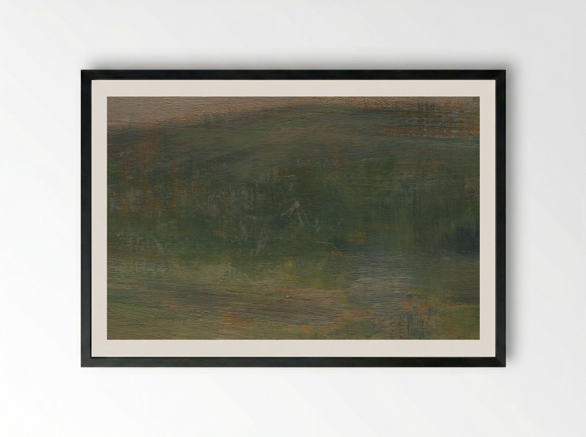 Landscape at Saint-Ouen - Georges Seurat - Framed Print Black