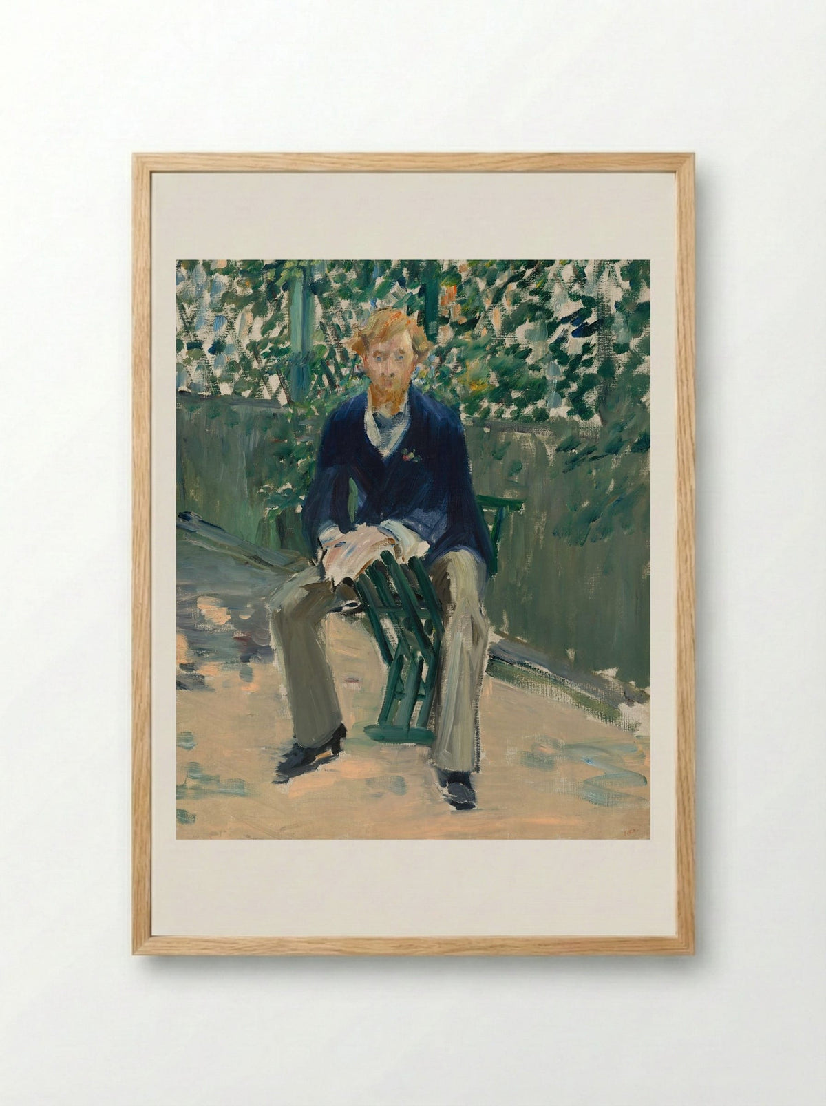 George Moore in the Artist's Garden - Édouard Manet - Framed Print Wood