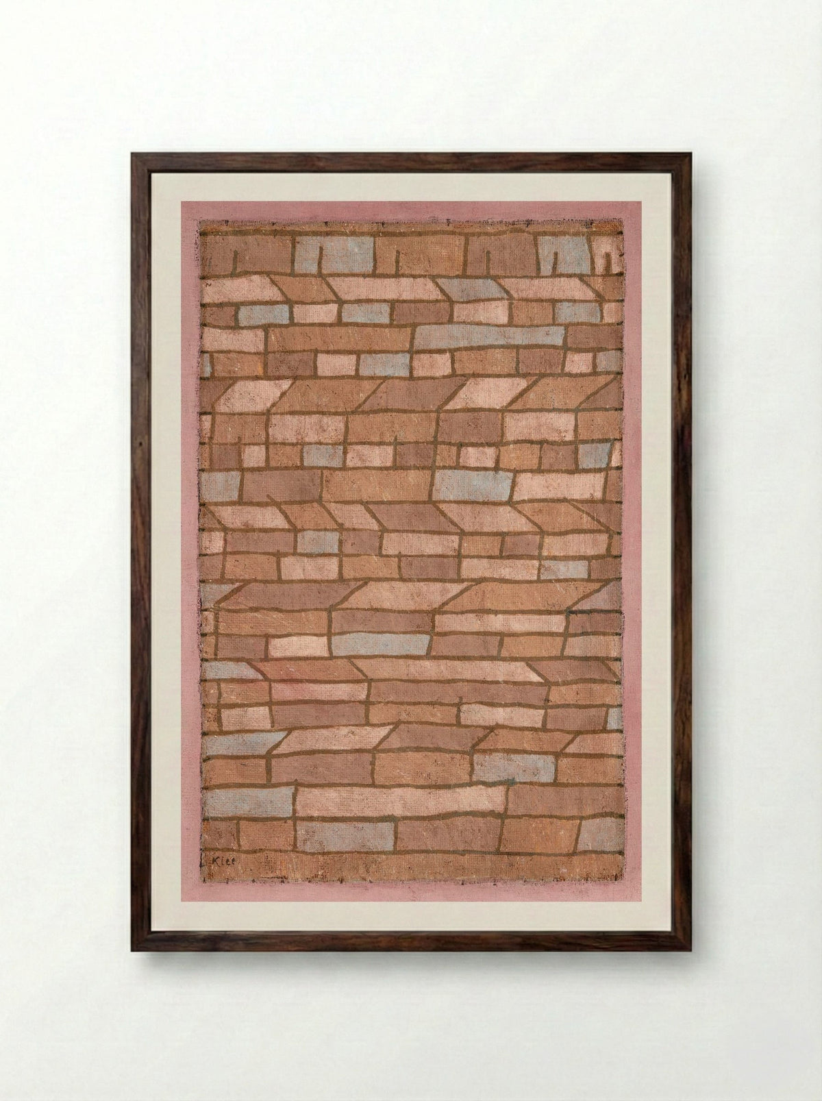 Barracks Settlement - Paul Klee - Framed Print Dark Wood