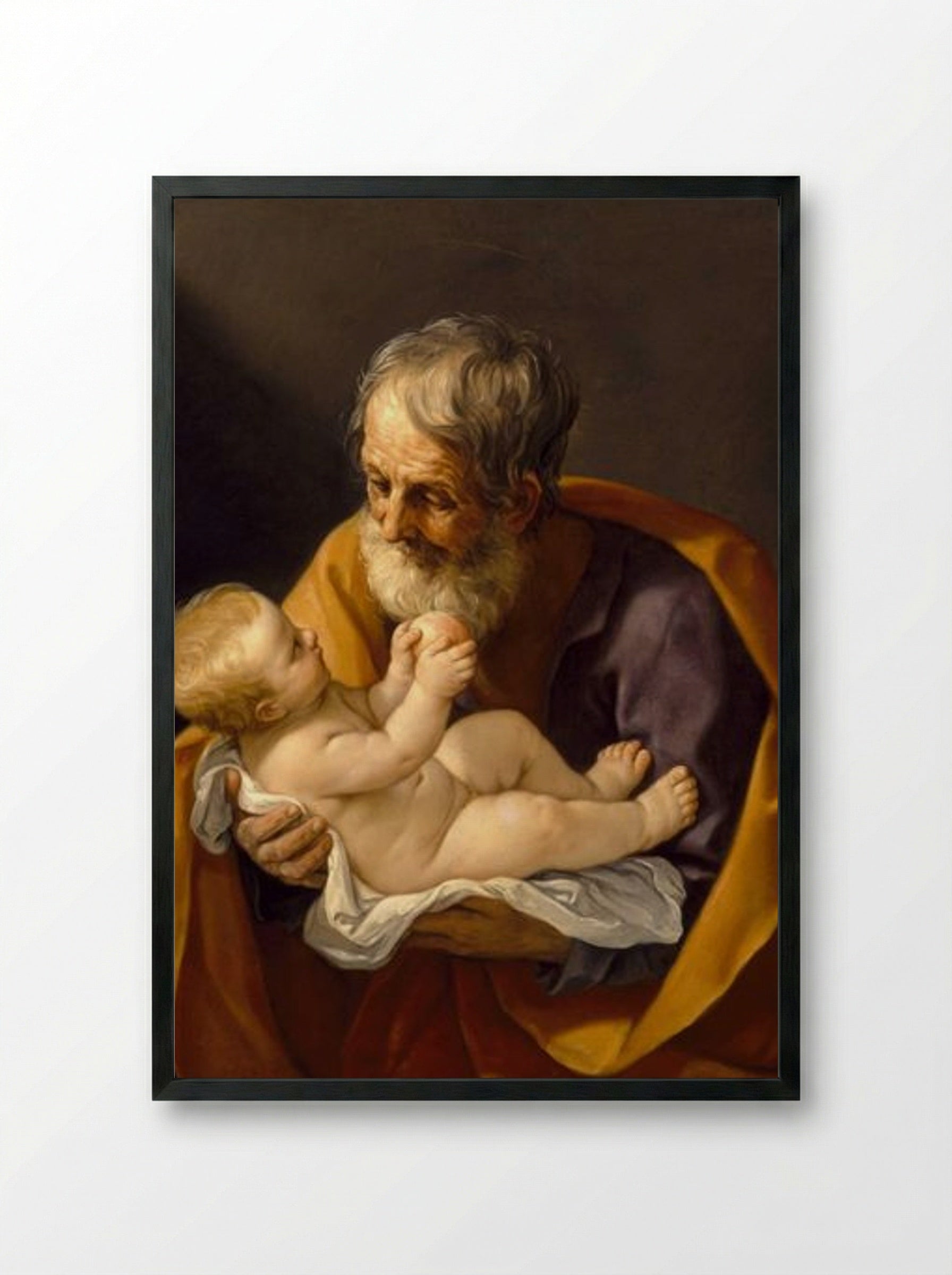 Saint Joseph and the Christ Child - Guido Reni - Framed Print Black
