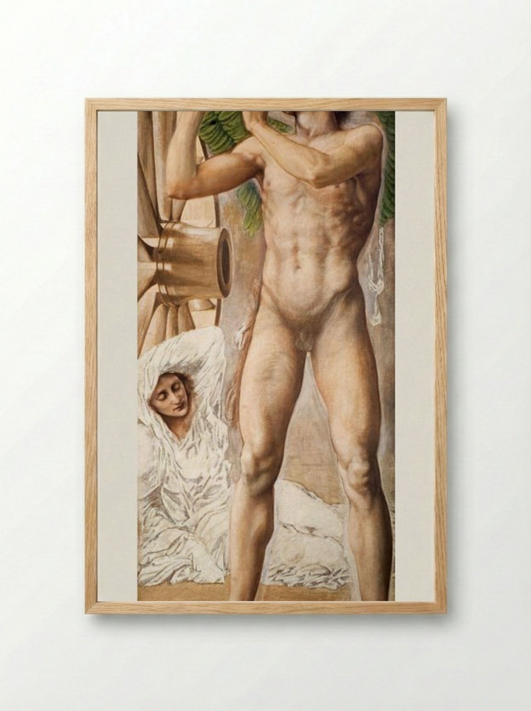 Study of Fame Overthrowing Fortune - Edward Burne-Jones - Framed Print Wood
