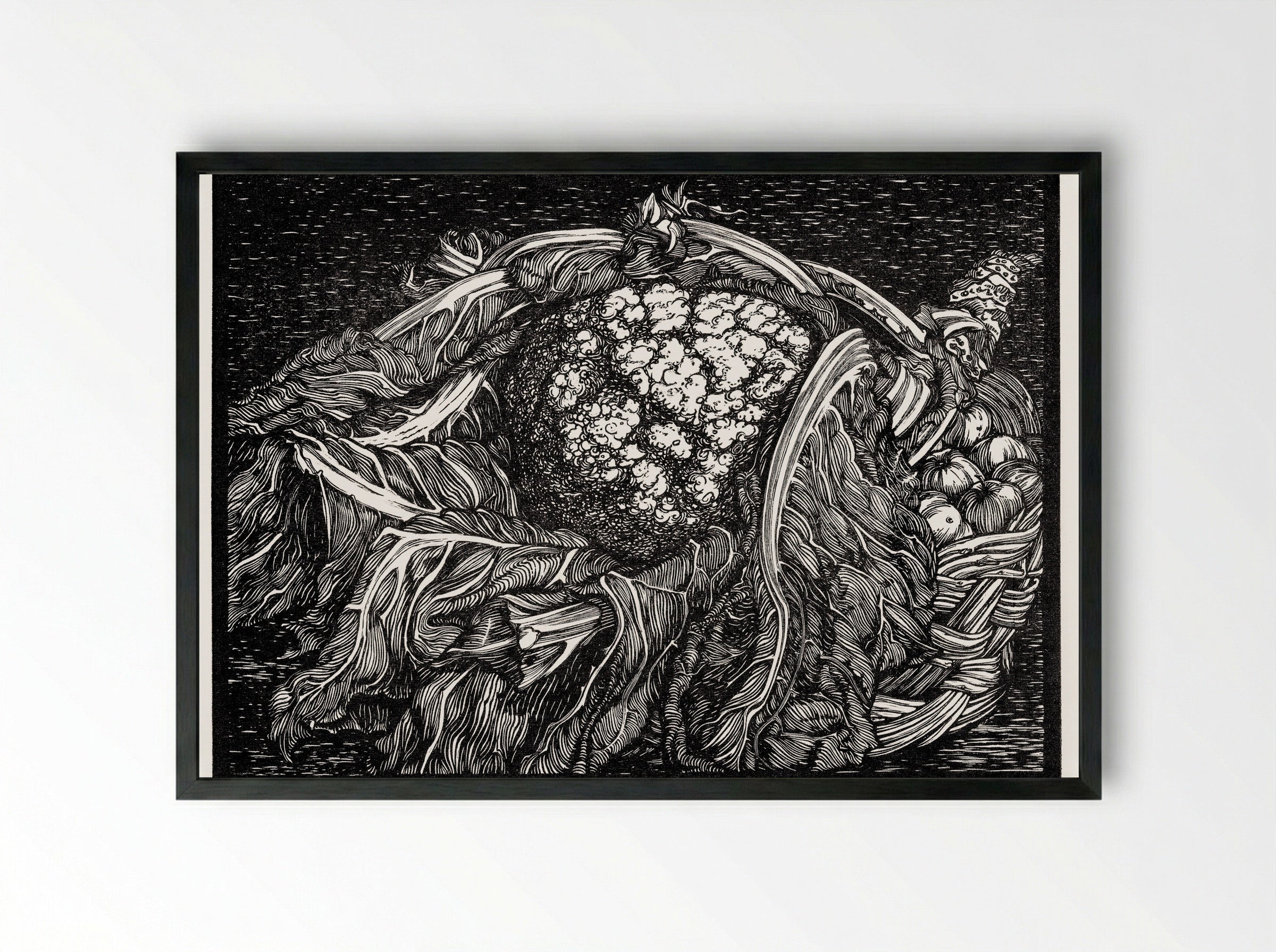 Cauliflower - Julie de Graag - Framed Print Black