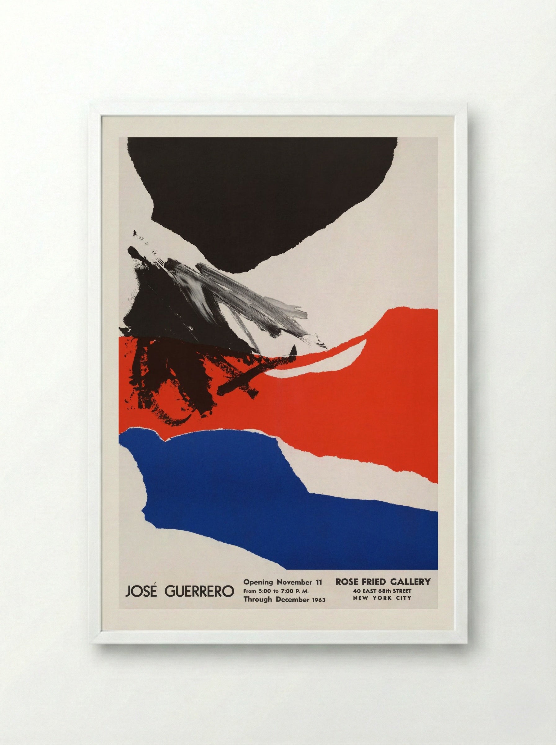 Rose Fried Gallery Exhibition Poster - José Guerrero - Framed Print White