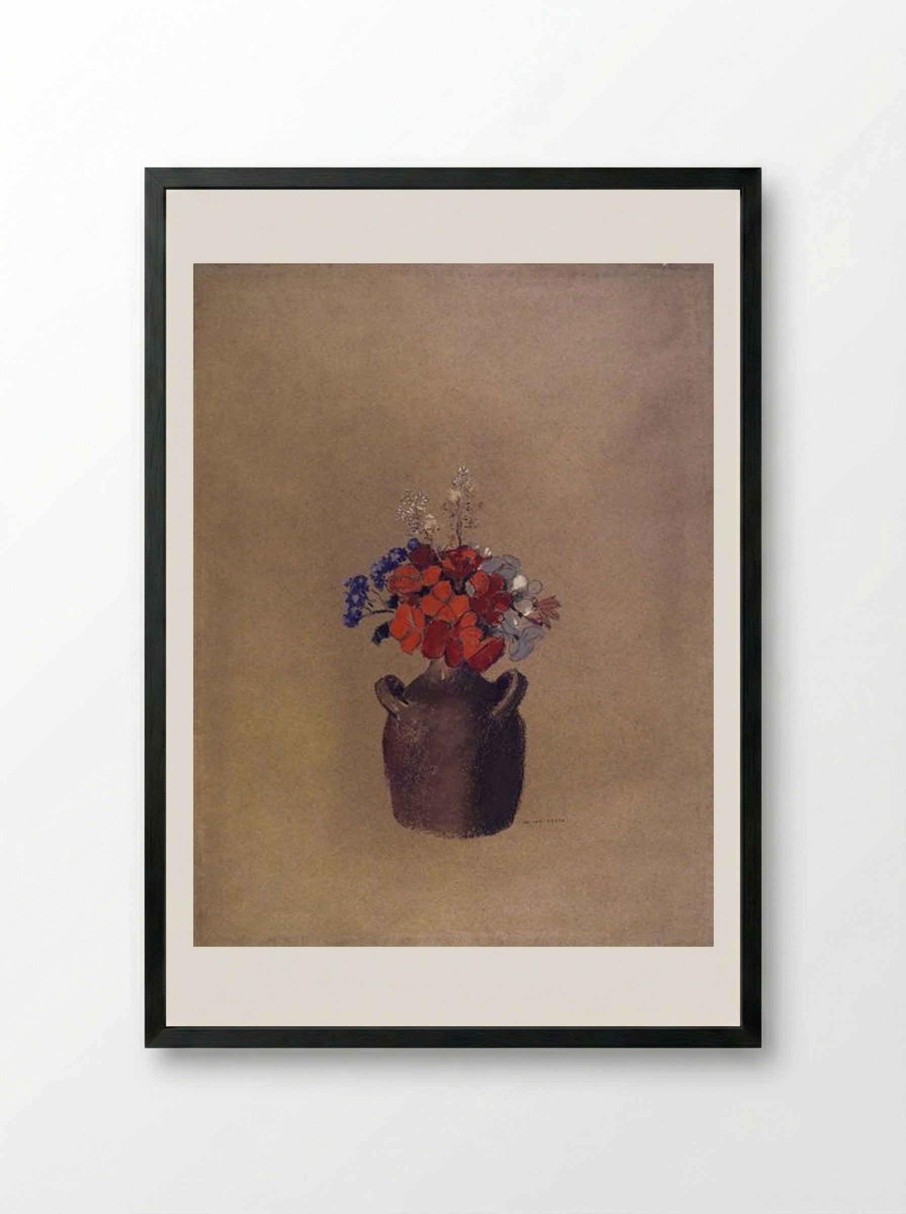 Flowers in a Vase - Odilon Redon - Framed Print Black
