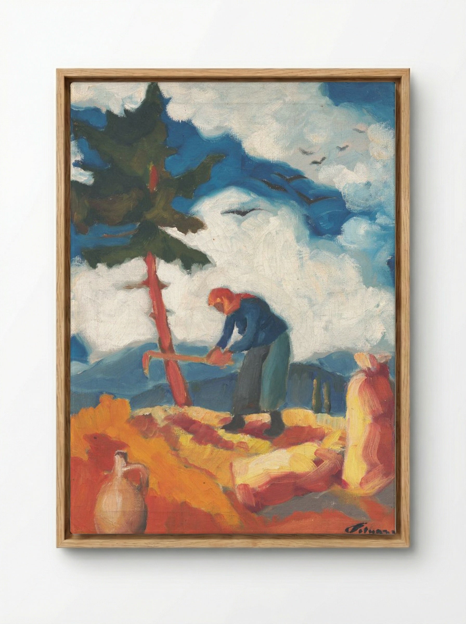 Potato Digger - Zolo Palugyay - Framed Canvas Wood