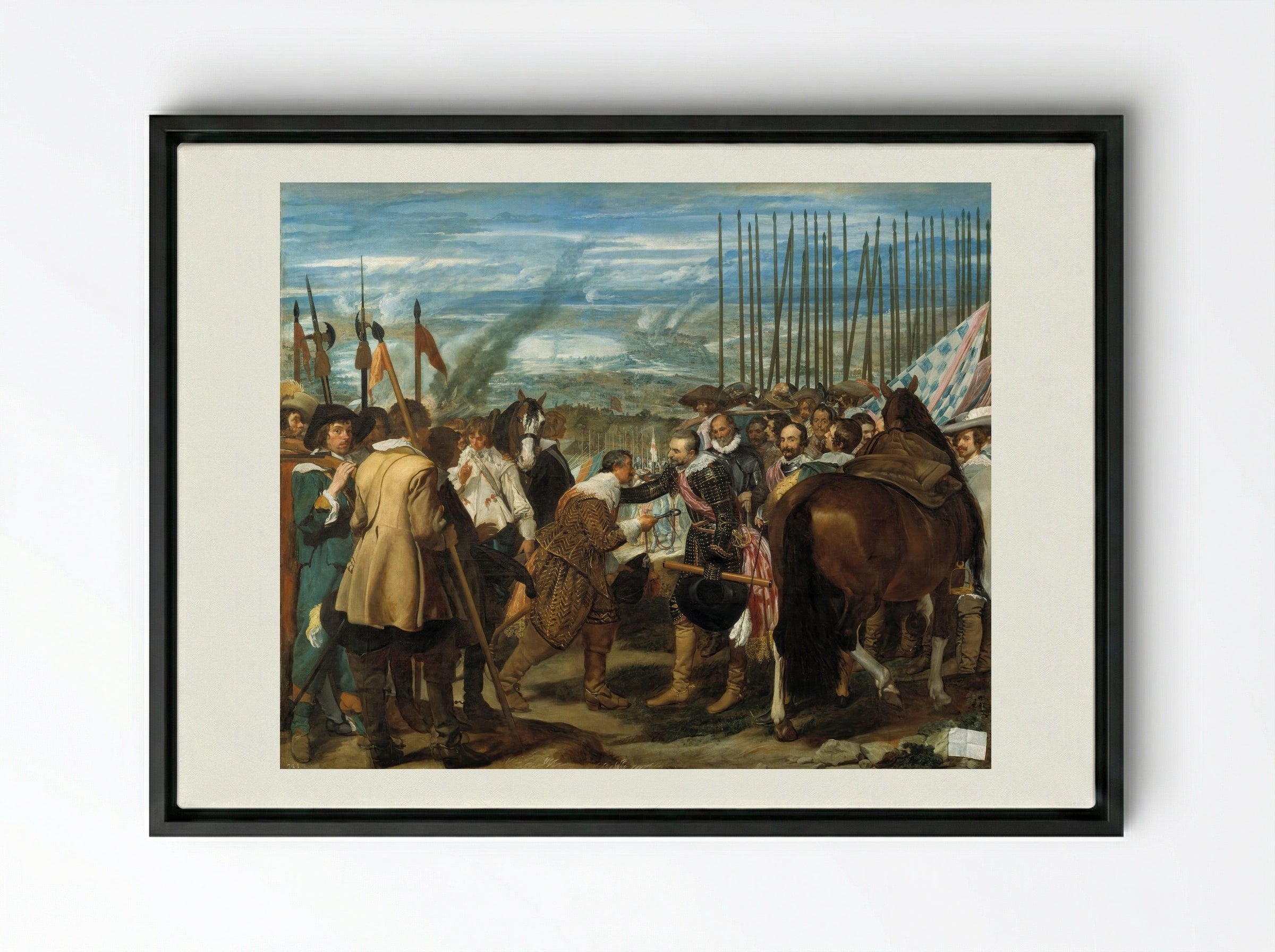 The Surrender of Breda - Diego Velázquez - Framed Canvas Black