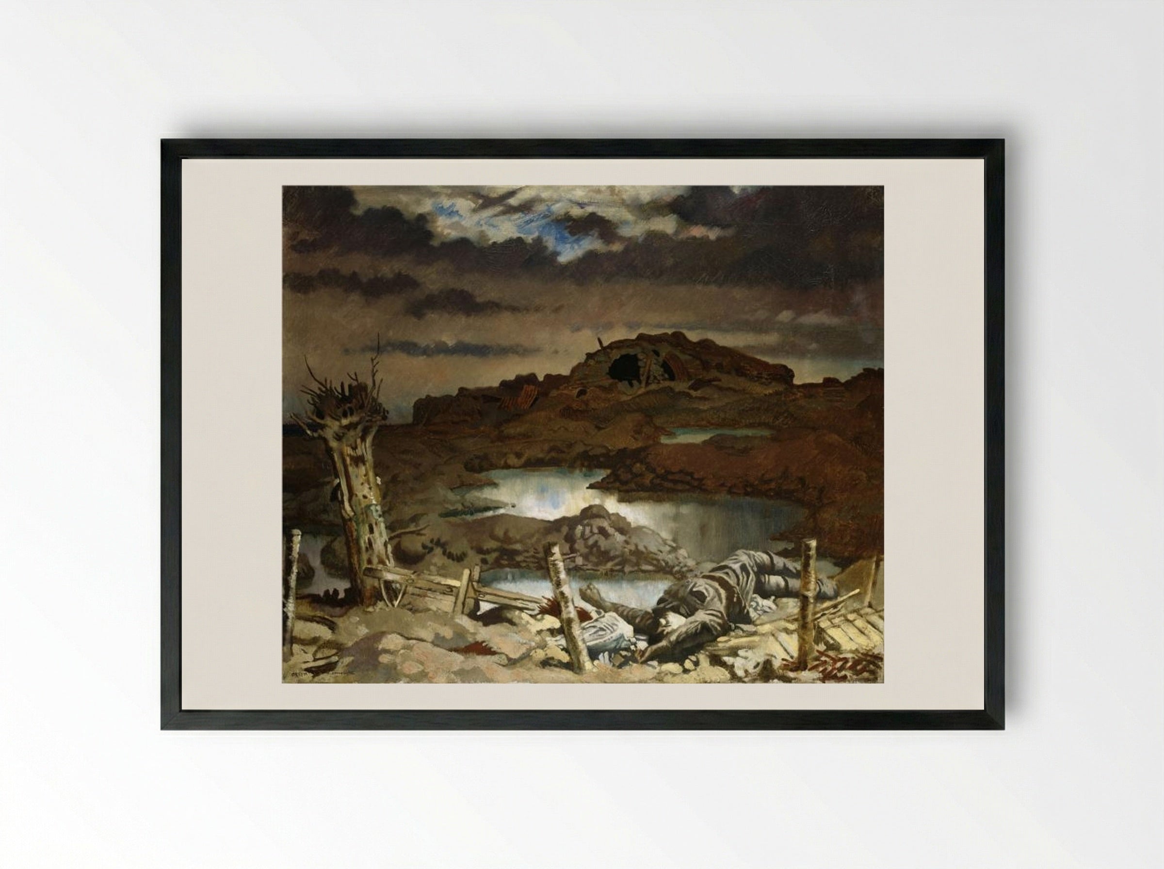 Zonnebeke 1918 - William Orpen - Framed Print Black