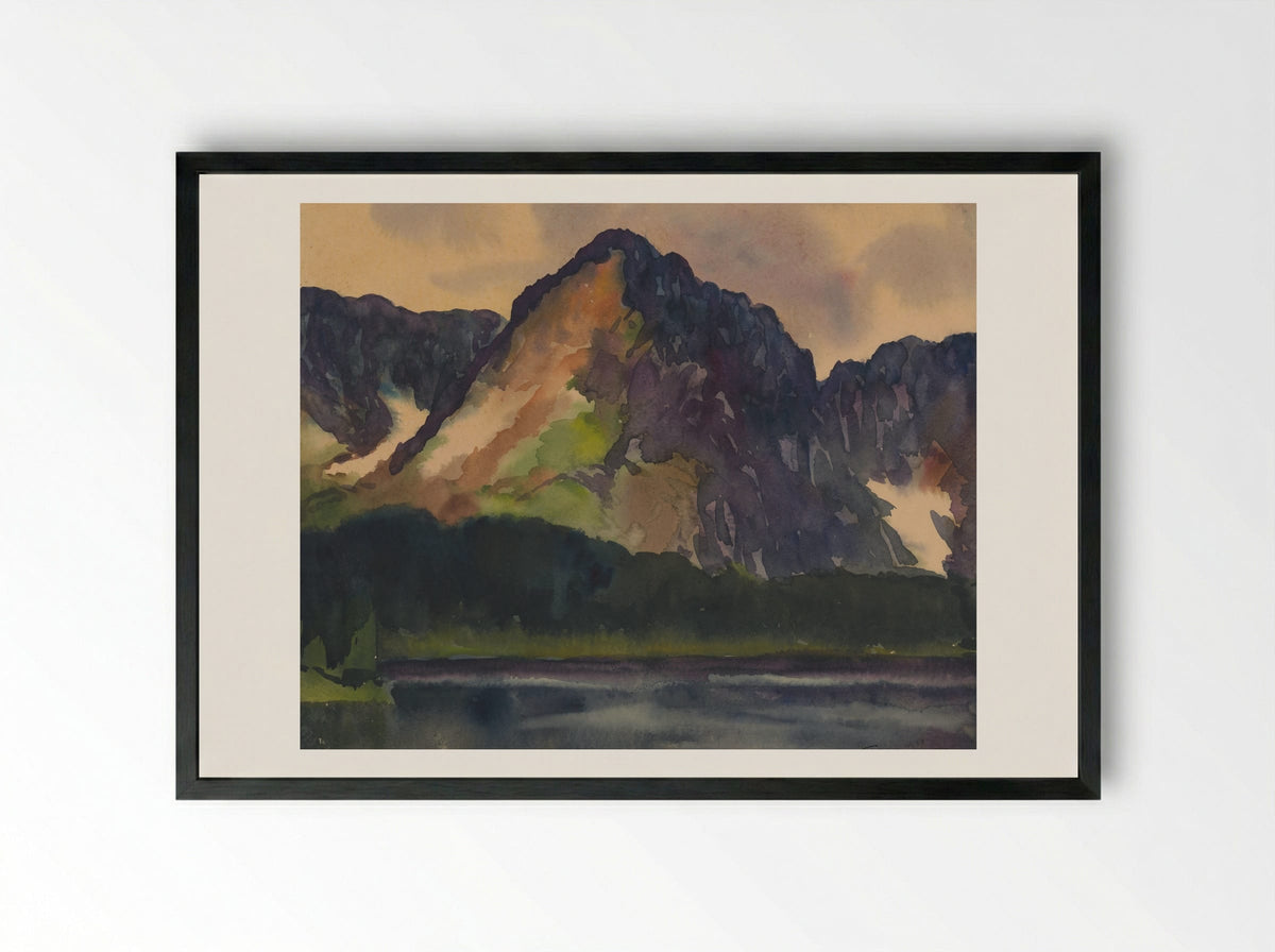 Rocky Hills Above River - Zolo Palugyay - Framed Print Black