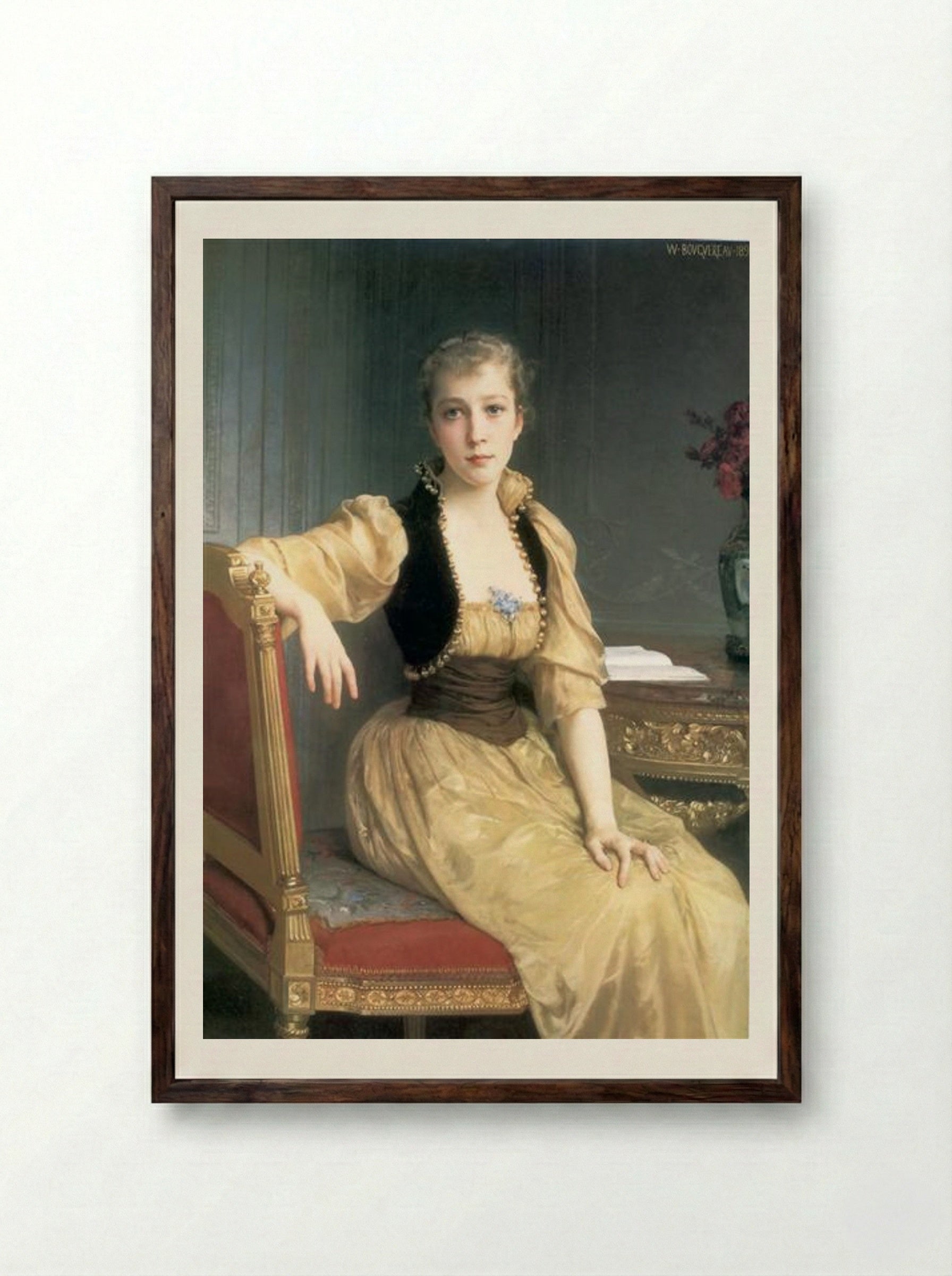 Lady Maxwell - William-Adolphe Bouguereau - Framed Print Dark Wood