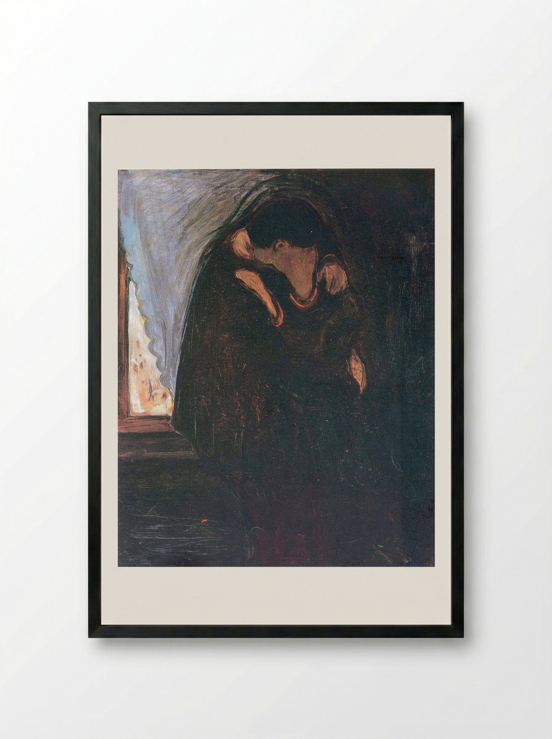 The Kiss - Edvard Munch - Framed Print Black