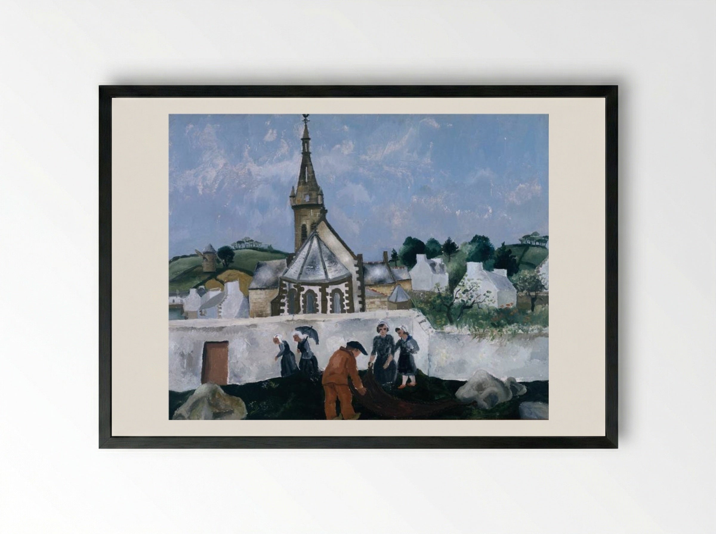 Church at Tréboul - Christopher Wood - Framed Print Black