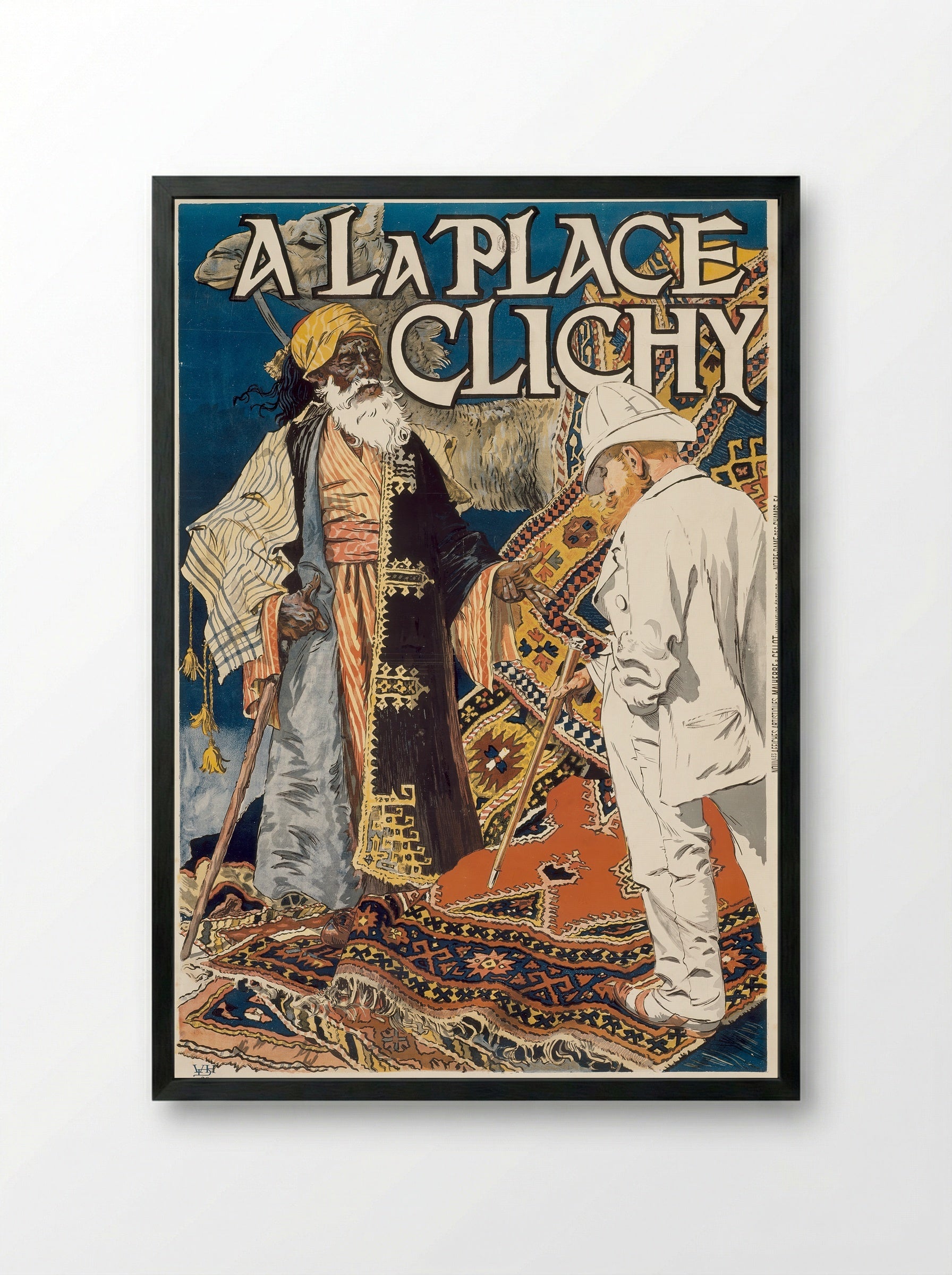 A la Place Clichy - Eugène Samuel Grasset - Framed Print Black