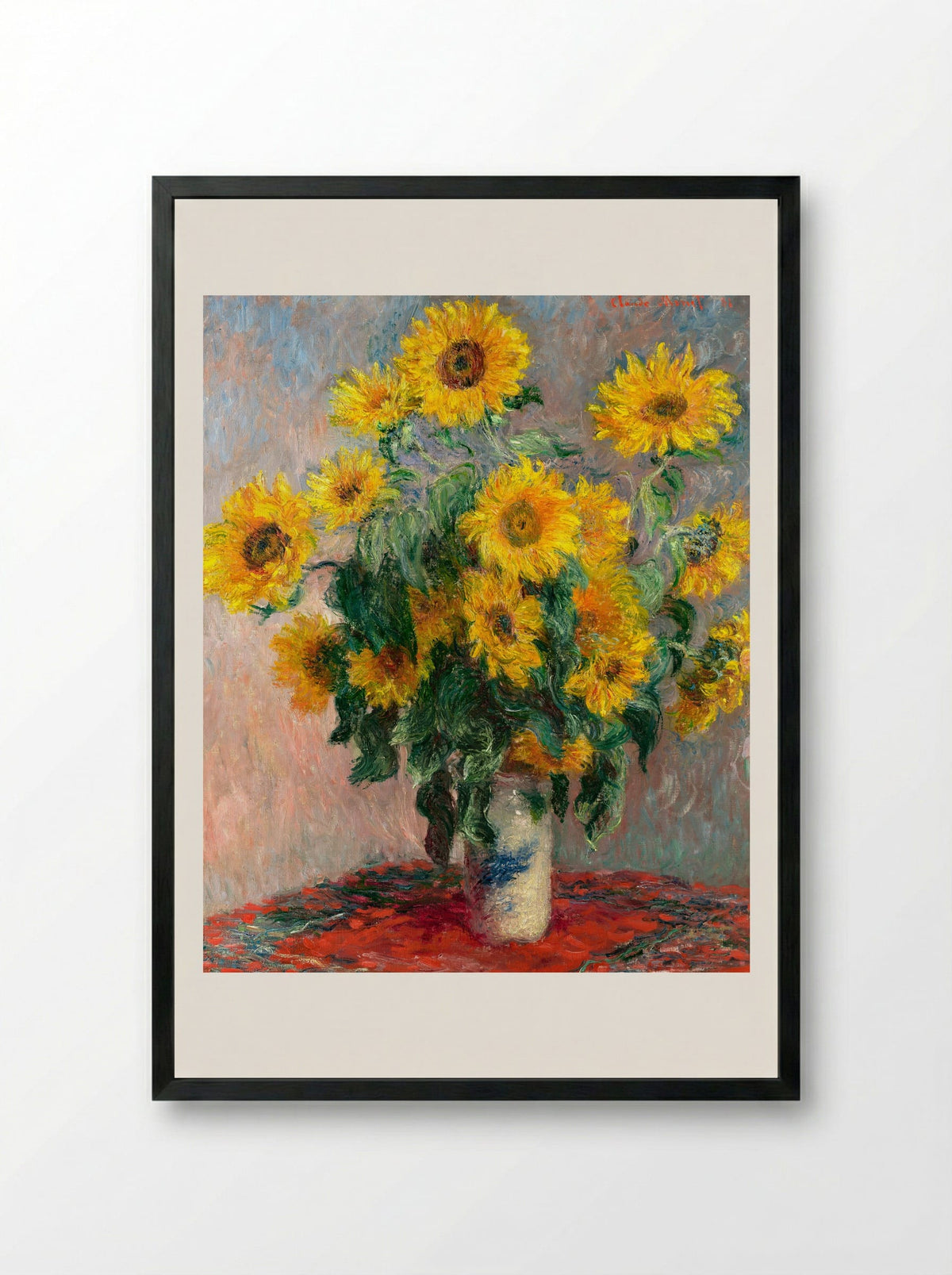 Bouquet of Sunflowers - Claude Monet - Framed Print Black