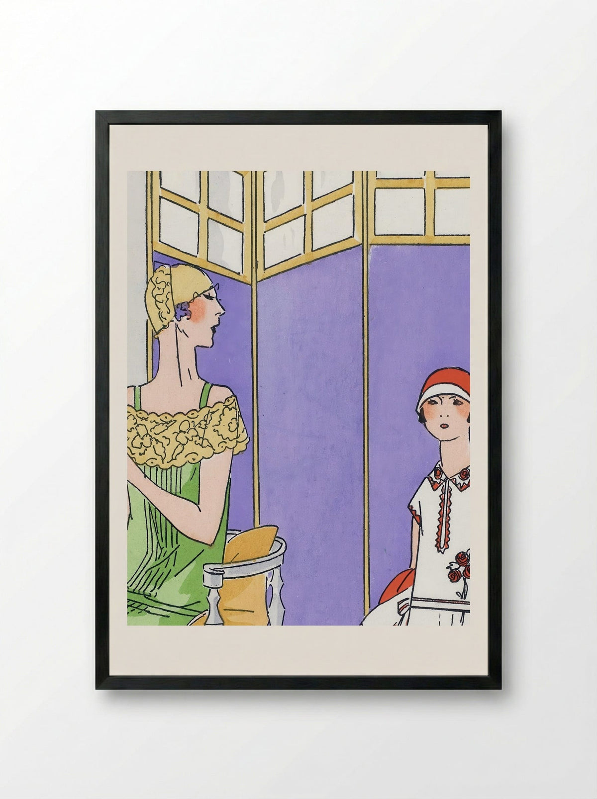 Woman at the Dressing Table - Maggy Rouff - Framed Print Black
