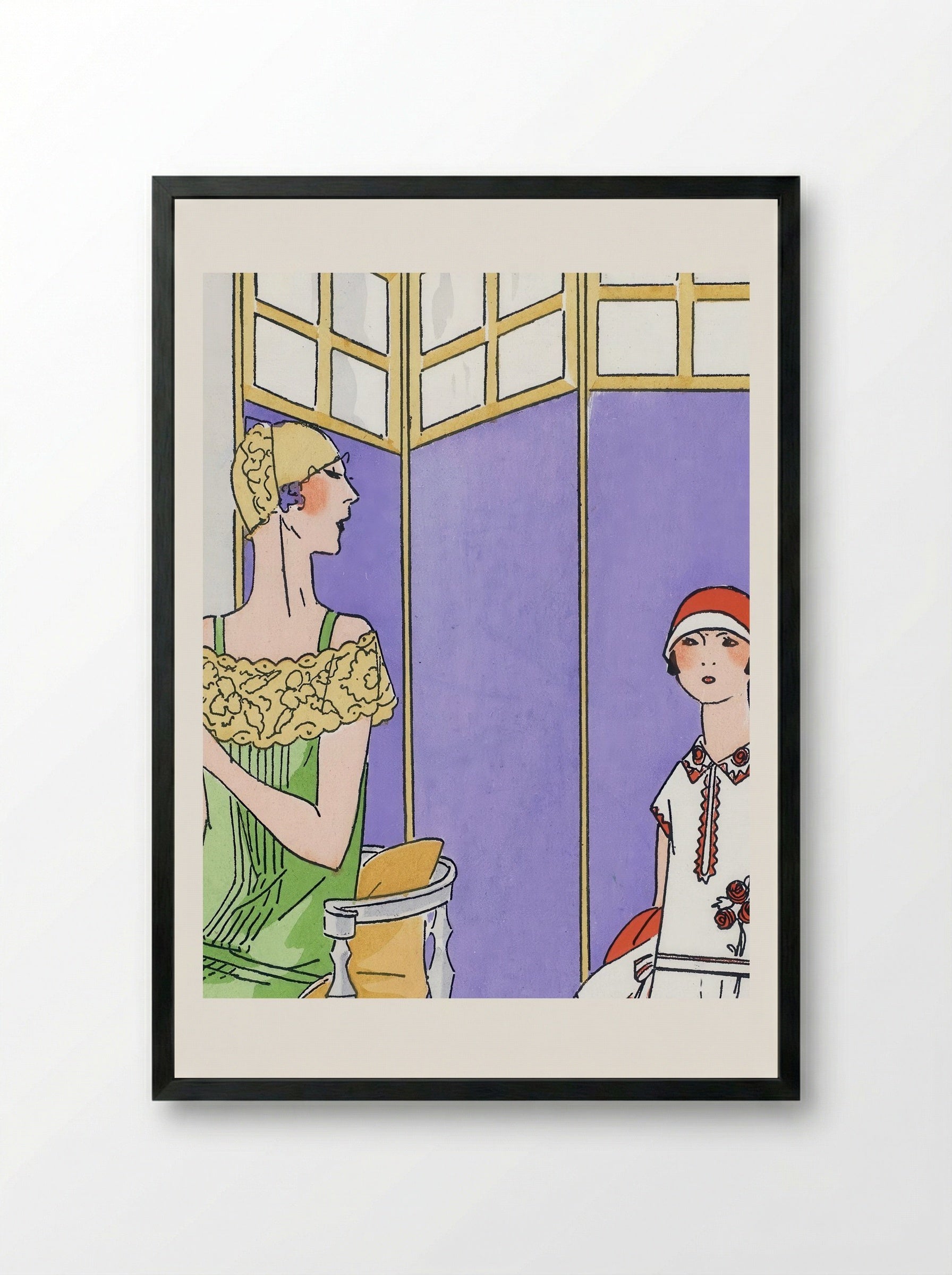 Woman at the Dressing Table - Maggy Rouff - Framed Print Black