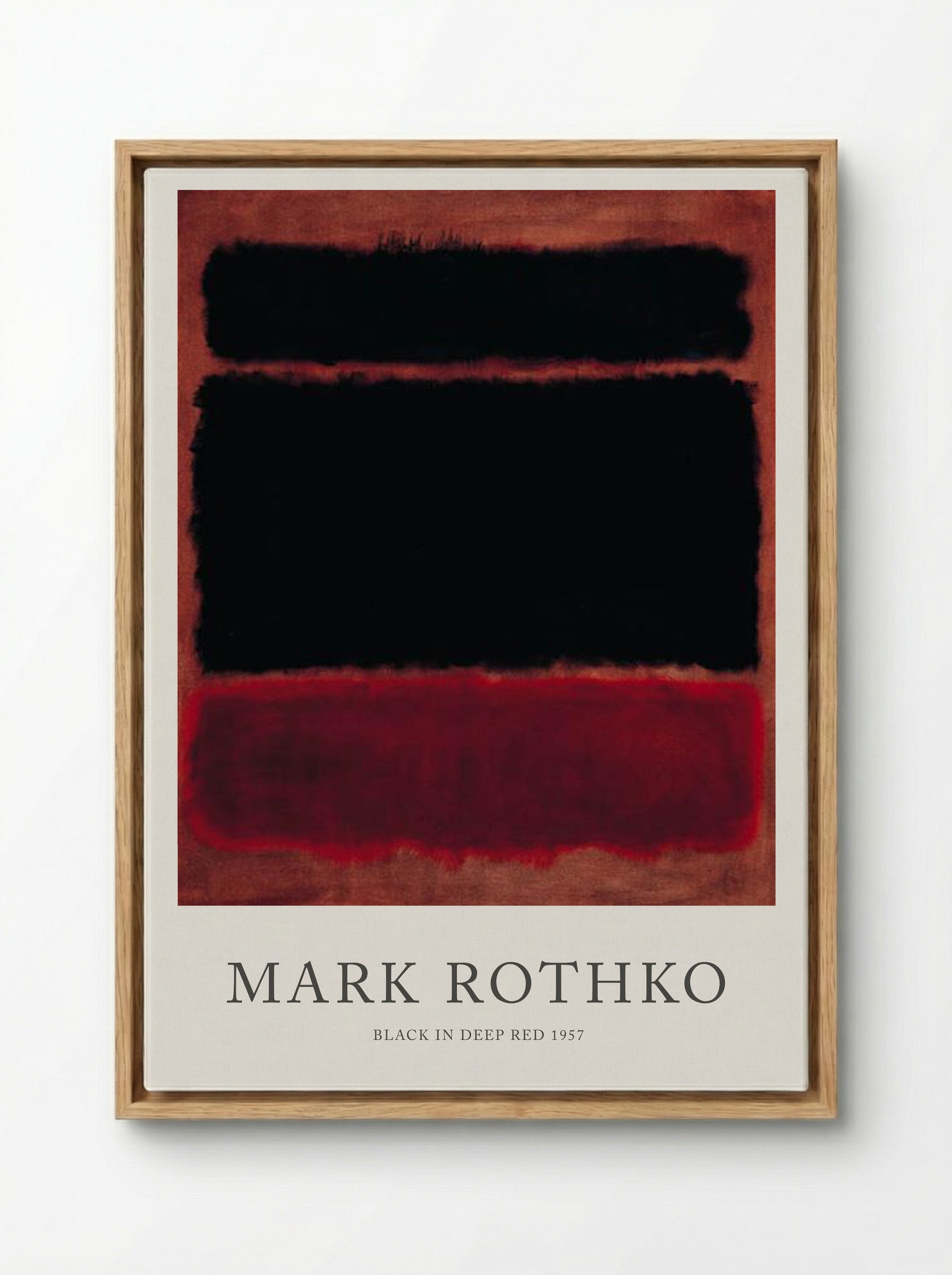 Black in Deep Red - Mark Rothko - Framed Canvas Wood