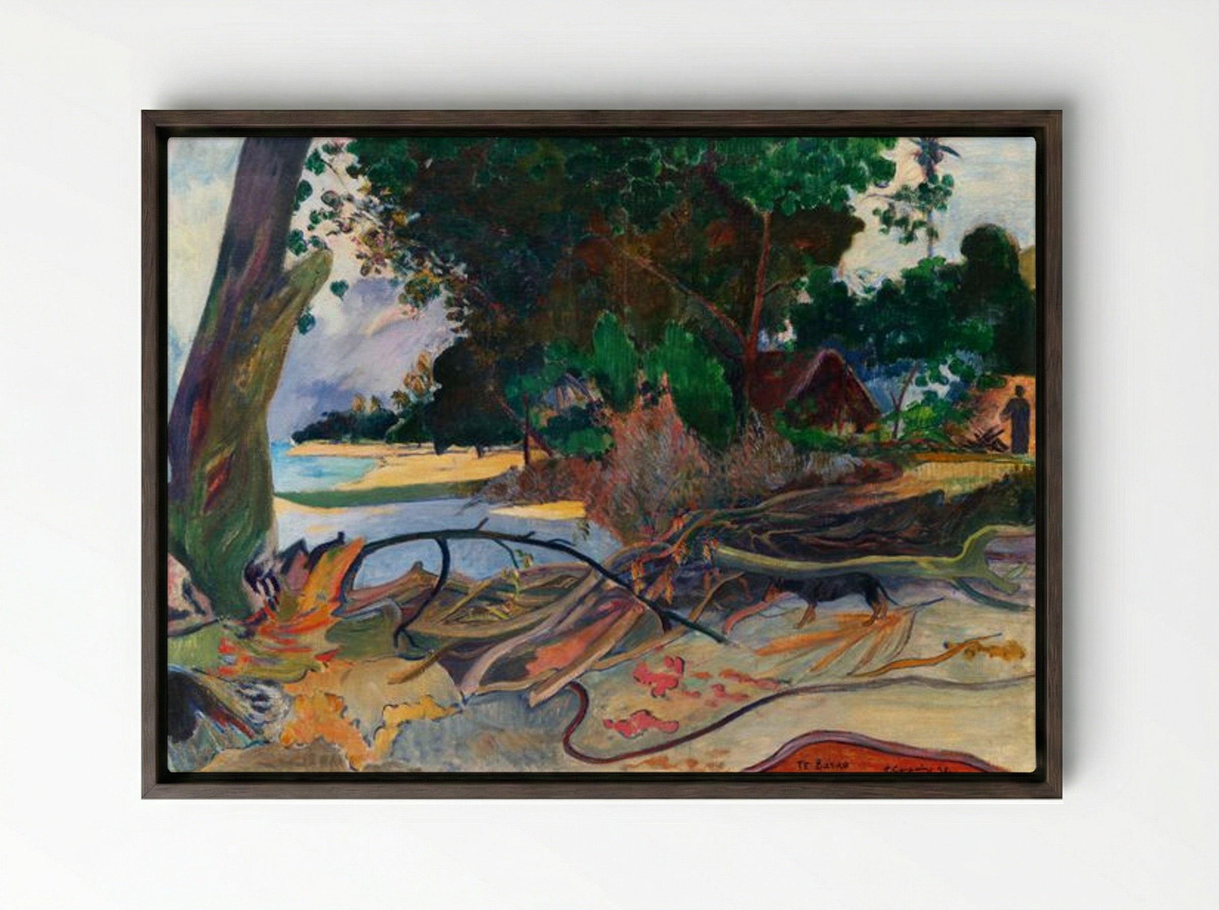 The Hibiscus Tree (Te burao) - Paul Gauguin - Framed Canvas Dark Wood