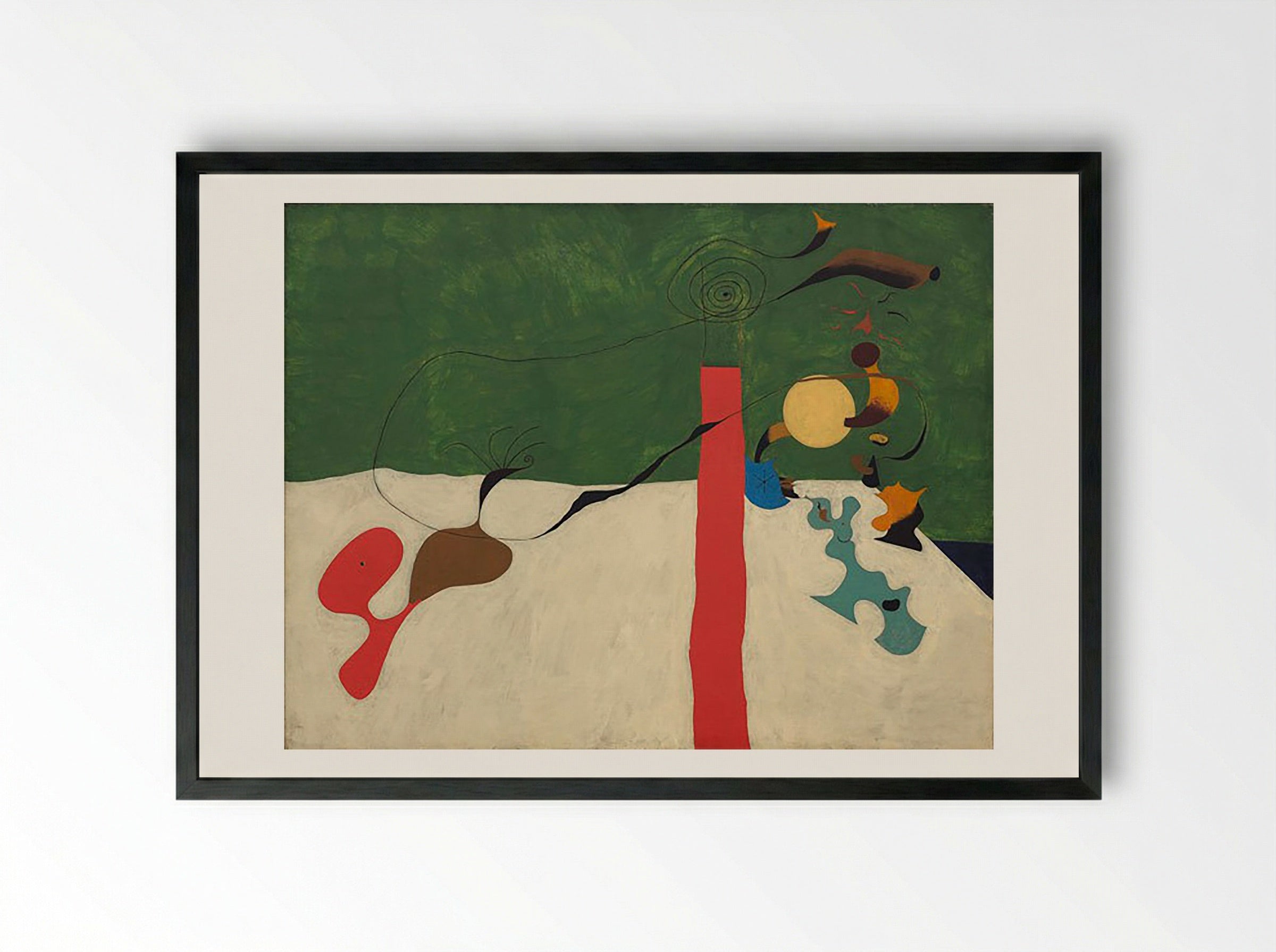Still Life with Lamp - Joan Miró - Framed Print Black
