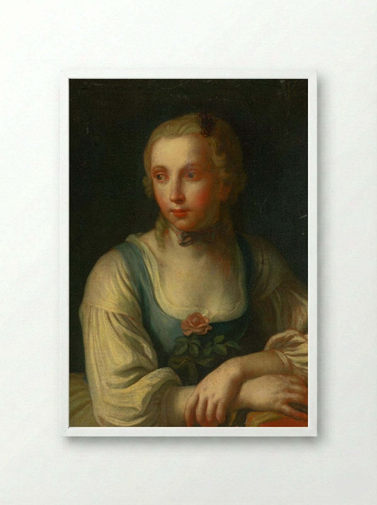 Portrait of a Girl - Fine Art Print - Framed Print White