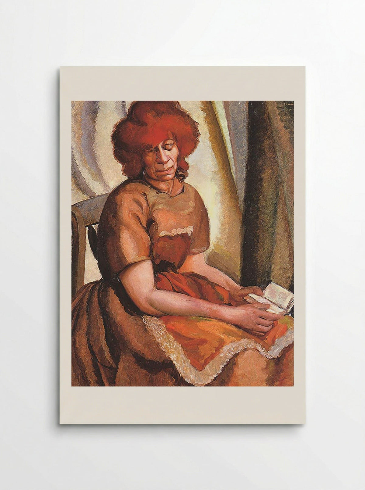 Redheaded Woman Reading - David Bomberg - Poster