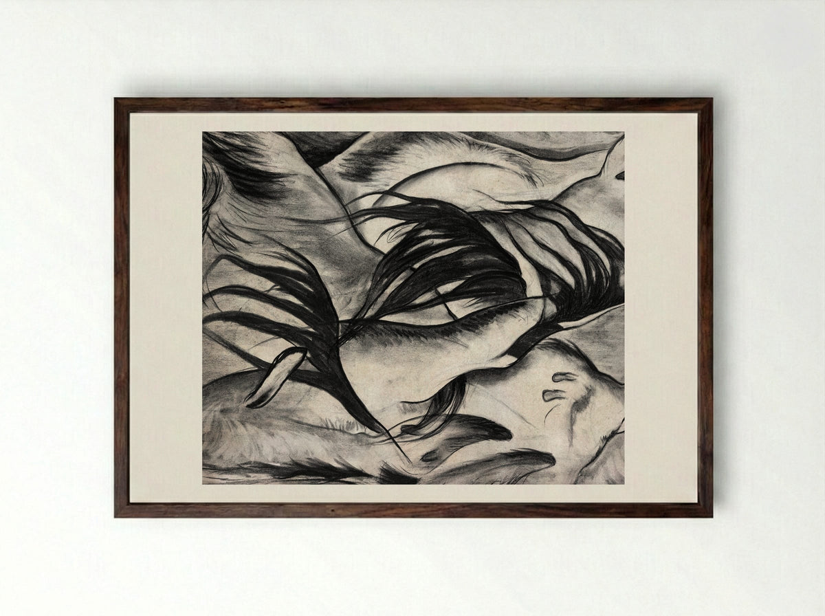 Goats - Arthur Dove - Framed Print Dark Wood