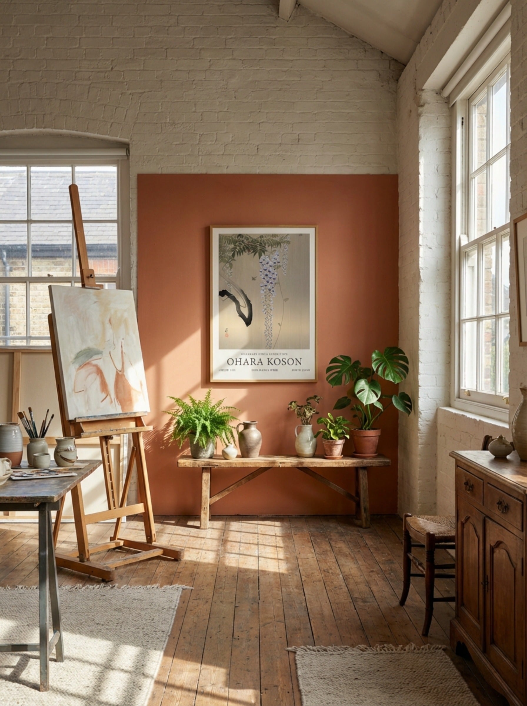 Wisteria And Bee - Ohara Koson