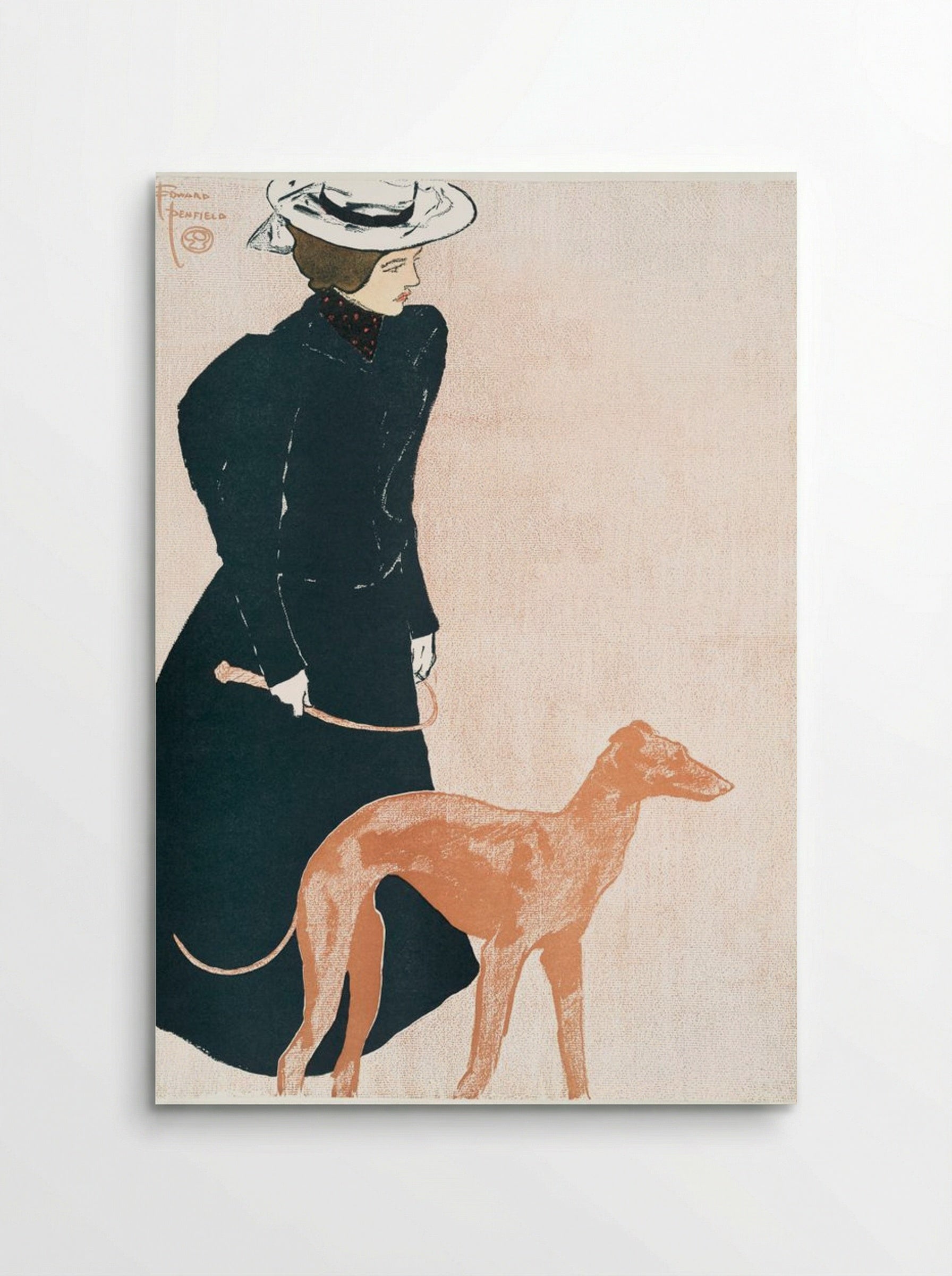 Woman with Greyhound - Edward Penfield - Poster