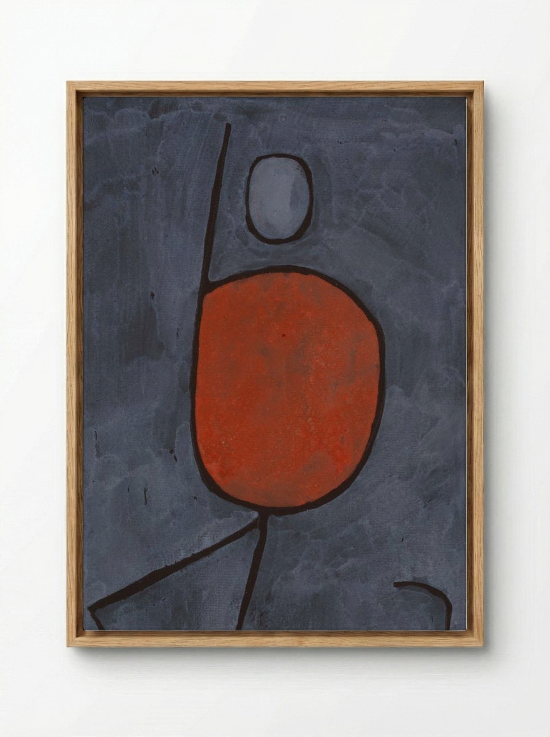 With Umbrella - Paul Klee - Framed Canvas Wood