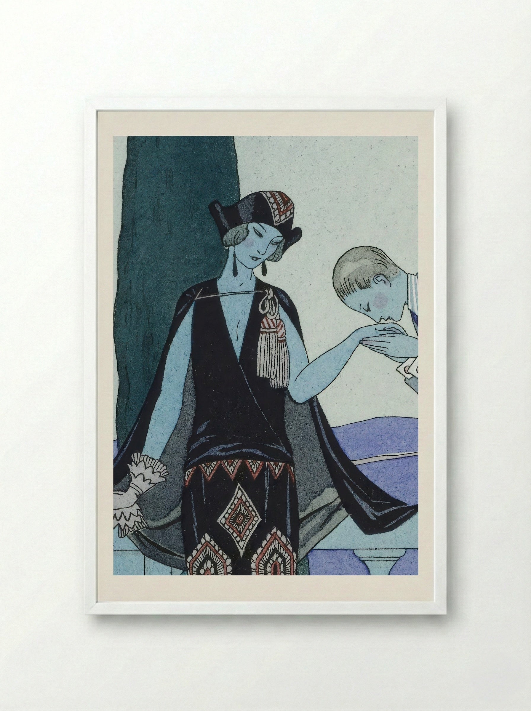 La Villa d'Este - George Barbier - Framed Print White