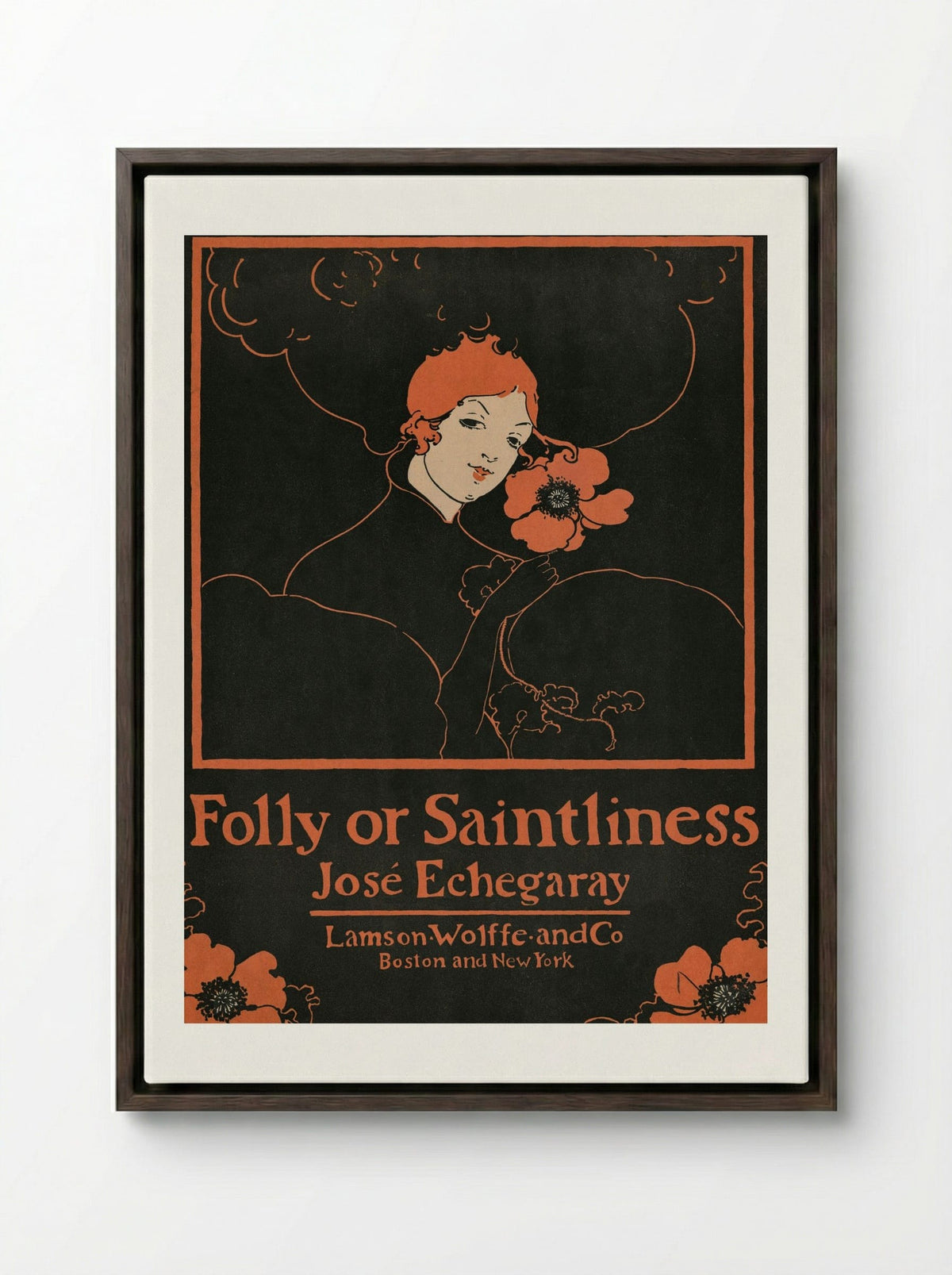 Folly or Saintliness - Ethel Reed - Framed Canvas Dark Wood