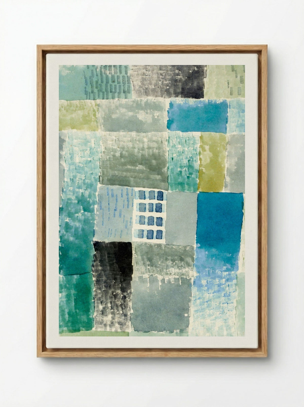 First House in a Settlement - Paul Klee - Framed Canvas Wood