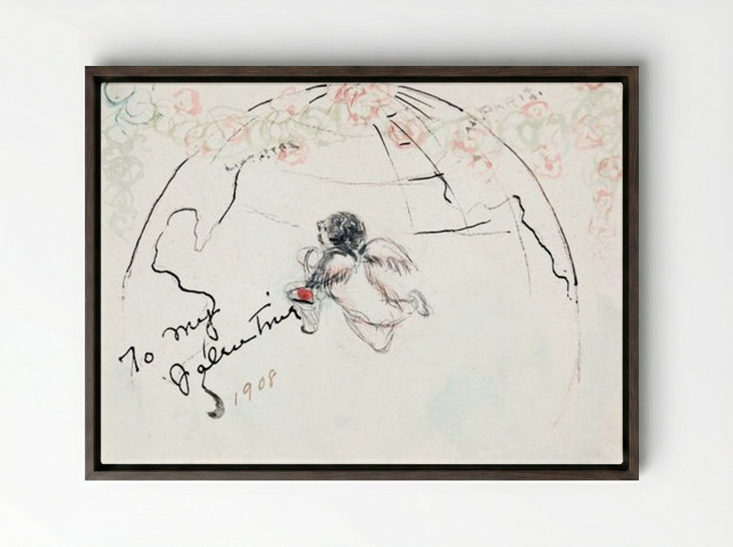 To My Valentine - Charles Demuth - Framed Canvas Dark Wood