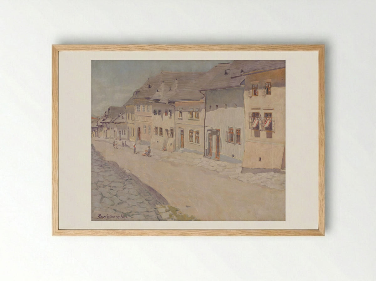 Street in Liptovský Svätý Mikuláš - Konštantín Bauer - Framed Print Wood