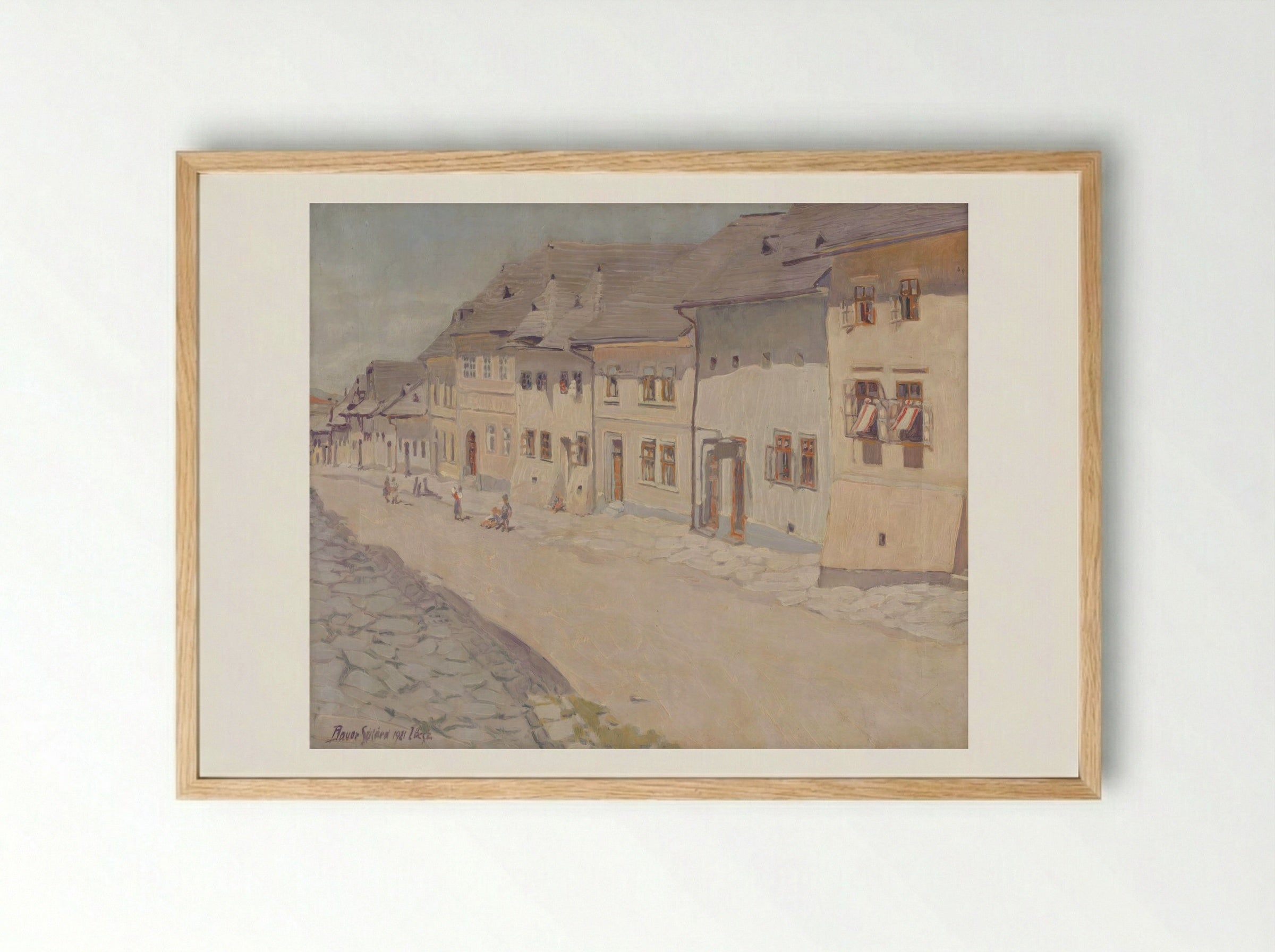 Street in Liptovský Svätý Mikuláš - Konštantín Bauer - Framed Print Wood