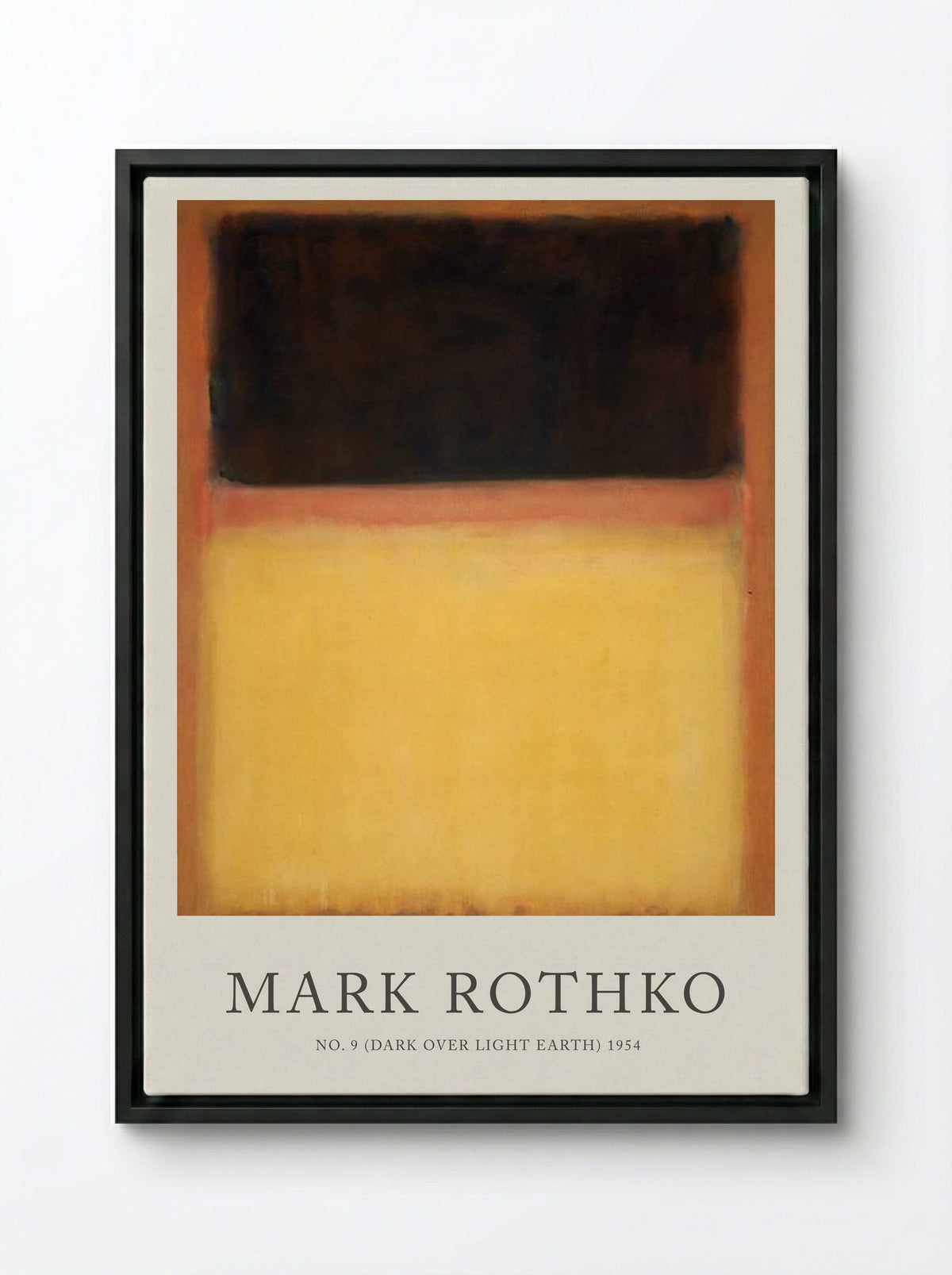 No. 9 (Dark Over Light Earth) - Mark Rothko - Framed Canvas Black