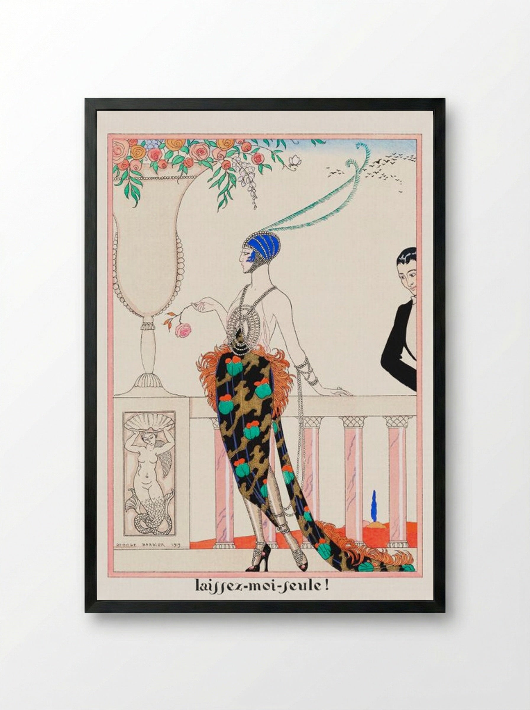 Laissez-moi Seule! (from Les Feuillets d'Art) - George Barbier - Framed Print Black