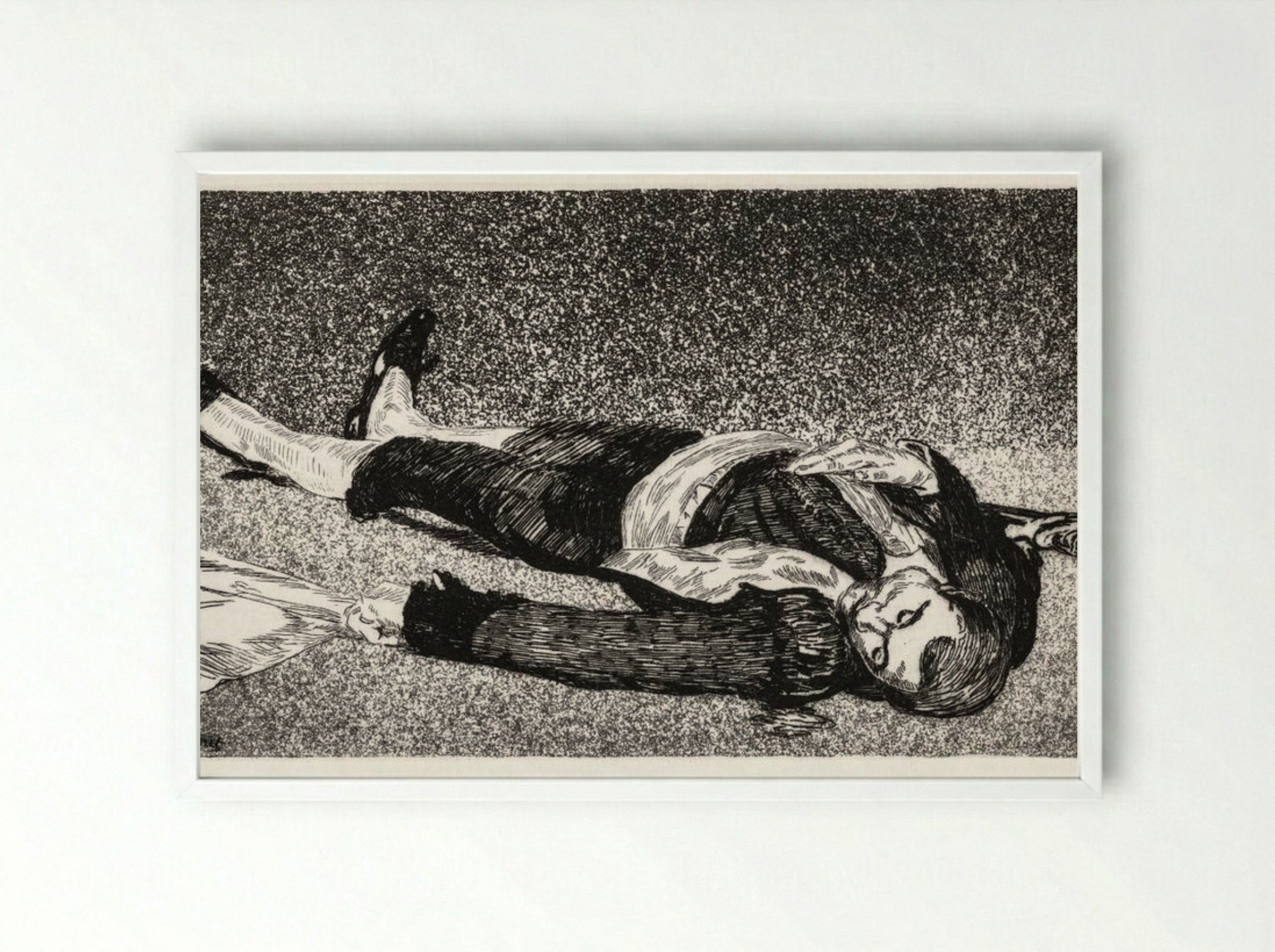 The Dead Toreador - Édouard Manet - Framed Print White