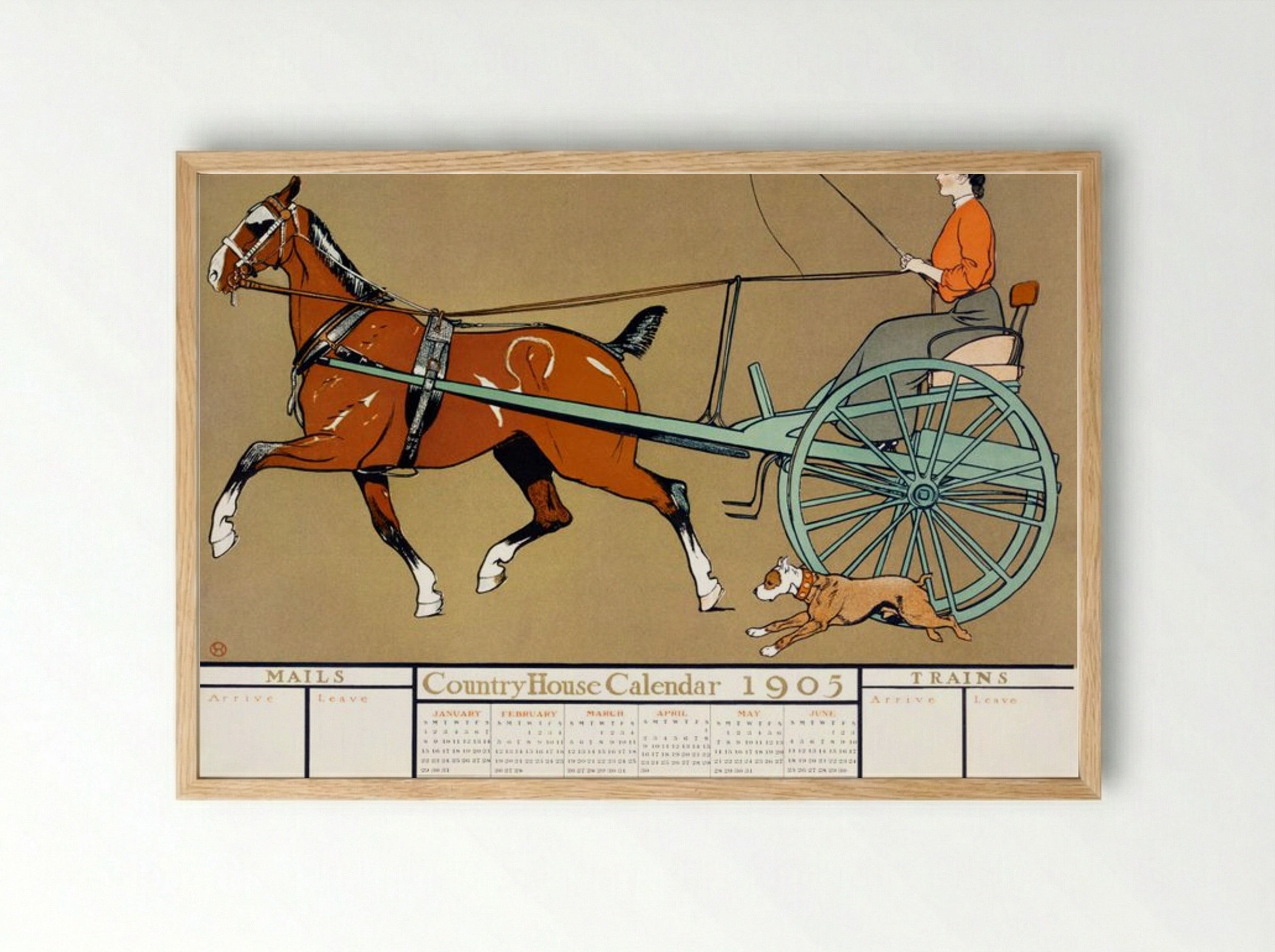 Country House Calendar 1905 - Edward Penfield - Framed Print Wood