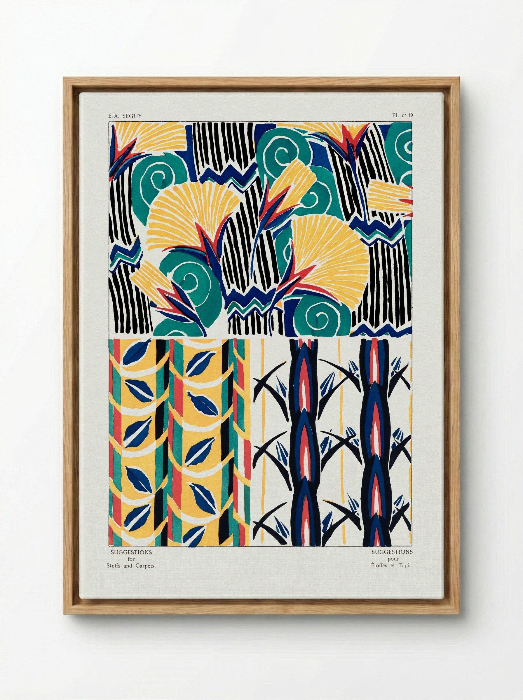 Suggestions for Stuffs and Carpets, Plate 19 - Émile-Allain Séguy - Framed Canvas Wood