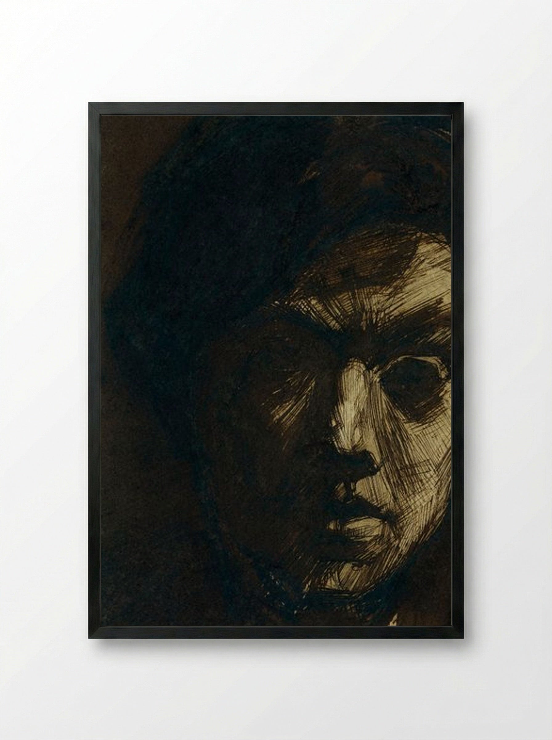 Self-Portrait of the Painter Jan Toorop - Jan Toorop - Framed Print Black