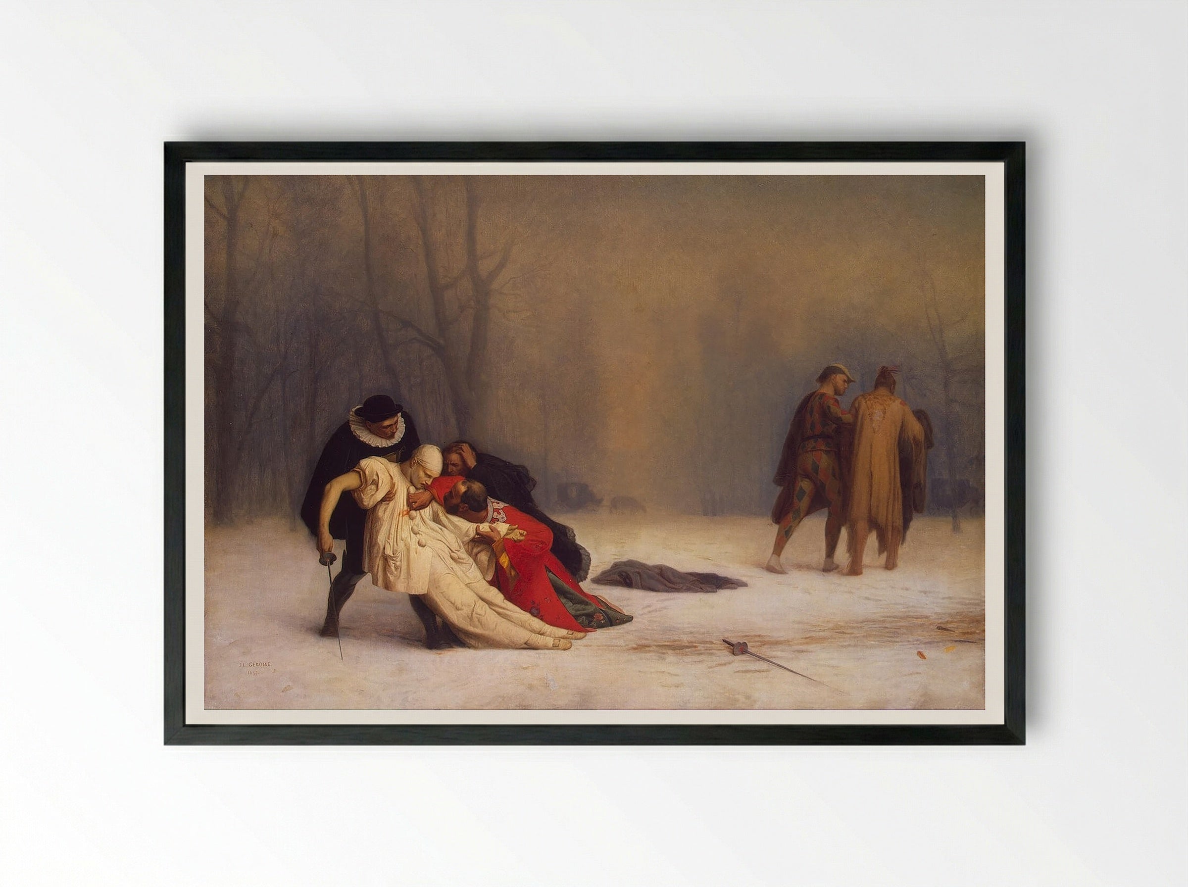 The Duel After the Masquerade - Jean-Léon Gérôme - Framed Print Black