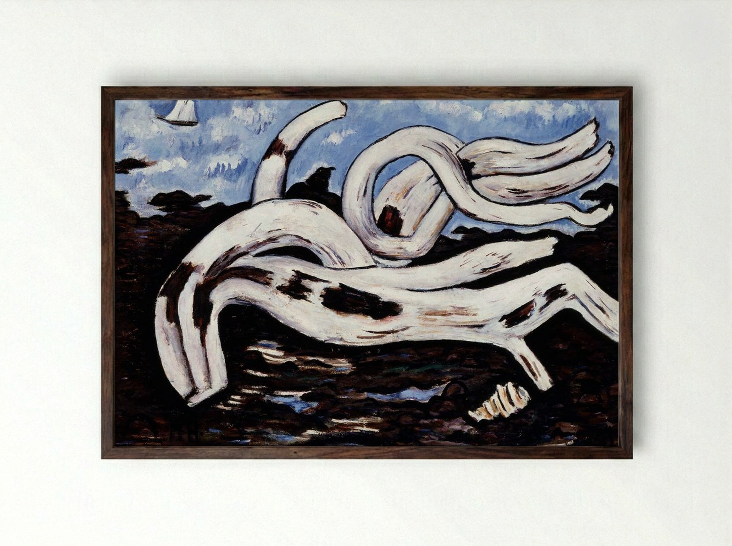 Driftwood on the Bagaduce - Marsden Hartley - Framed Print Dark Wood