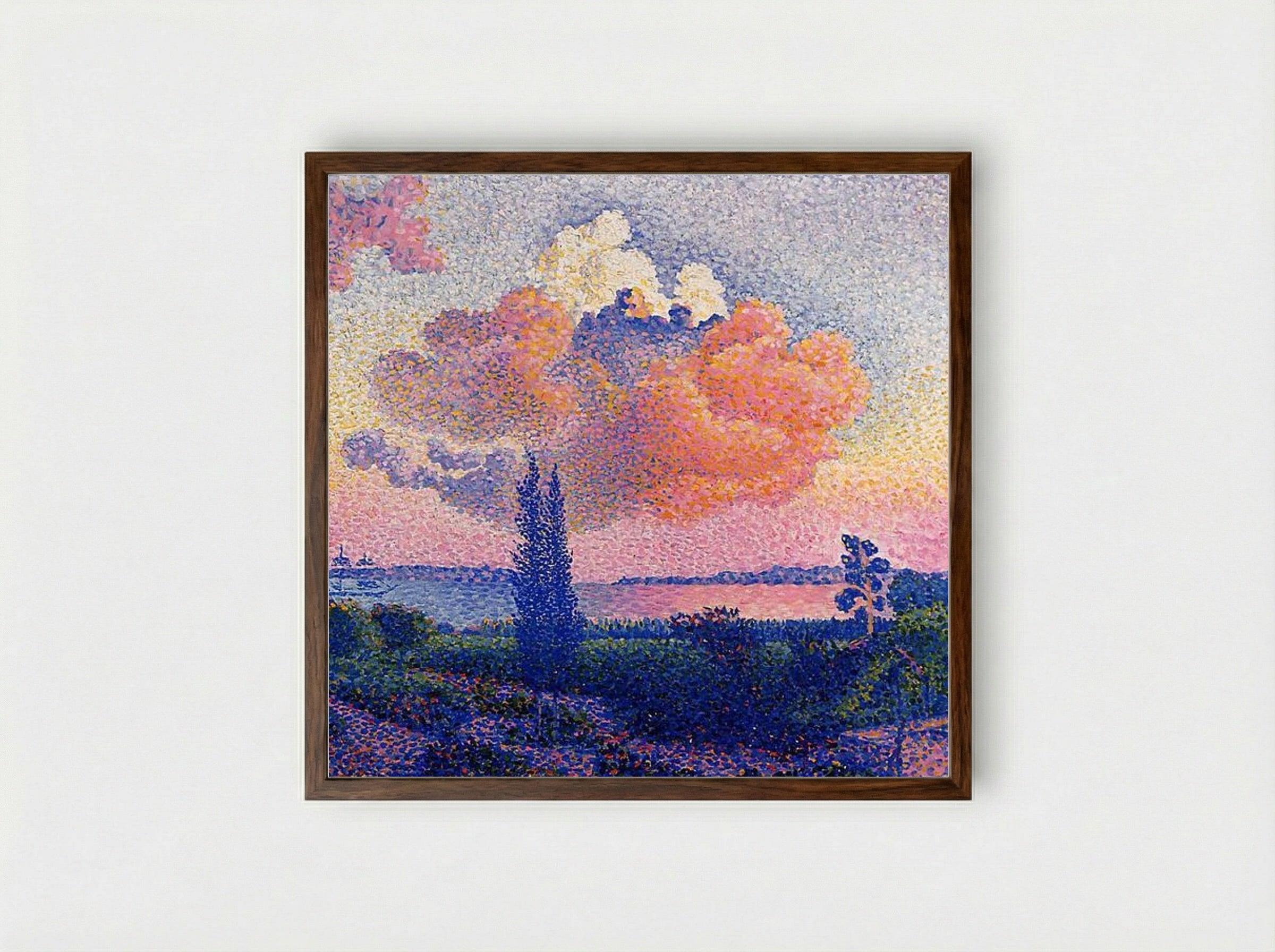 The Pink Cloud - Henri-Edmond Cross - Framed Print Dark Wood