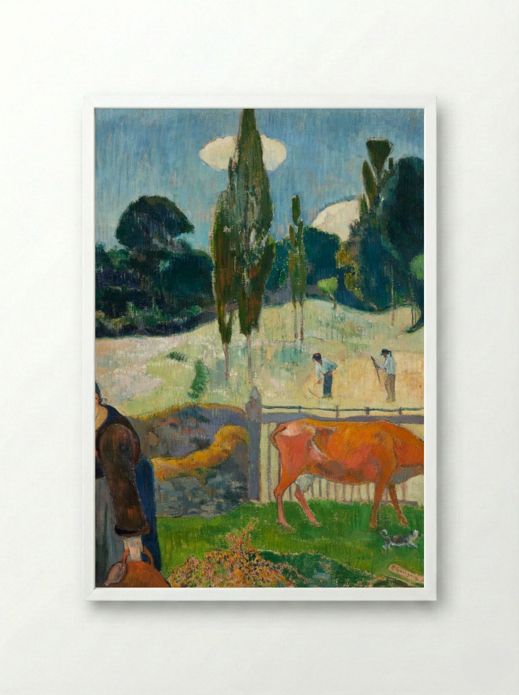 The Red Cow - Paul Gauguin - Framed Print White
