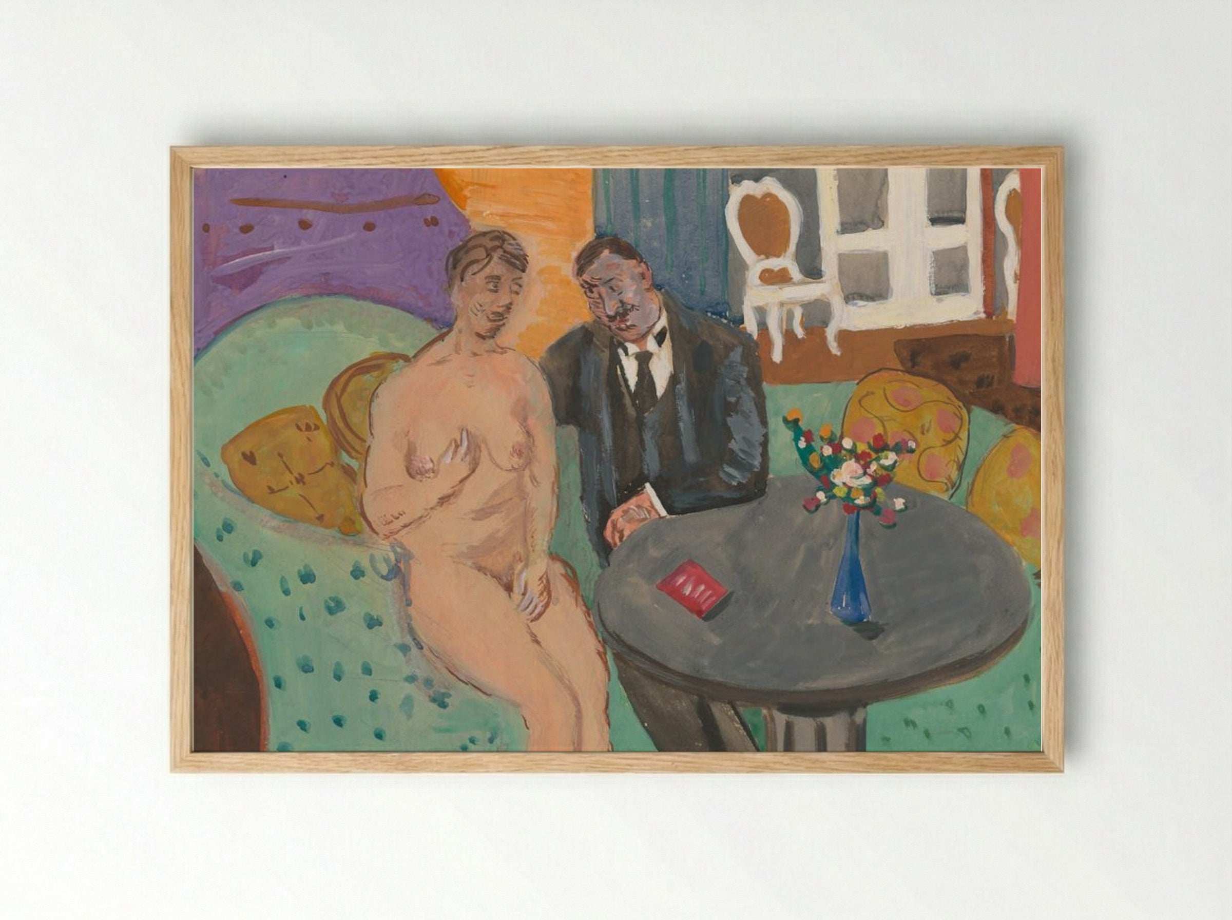 He and Sofa - Cyprián Majerník - Framed Print Wood
