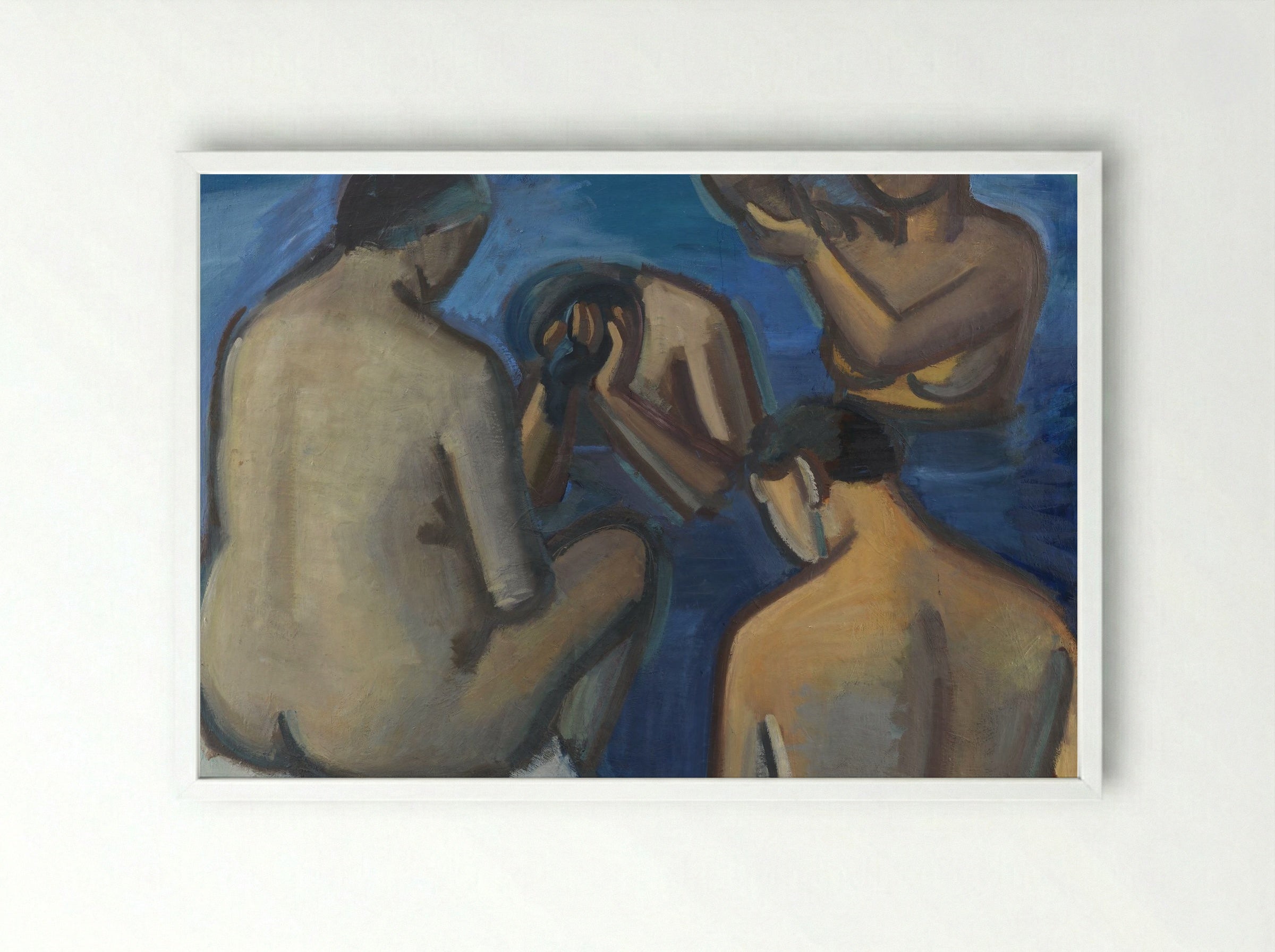 After the Bath - Vilhelm Lundstrøm - Framed Print White