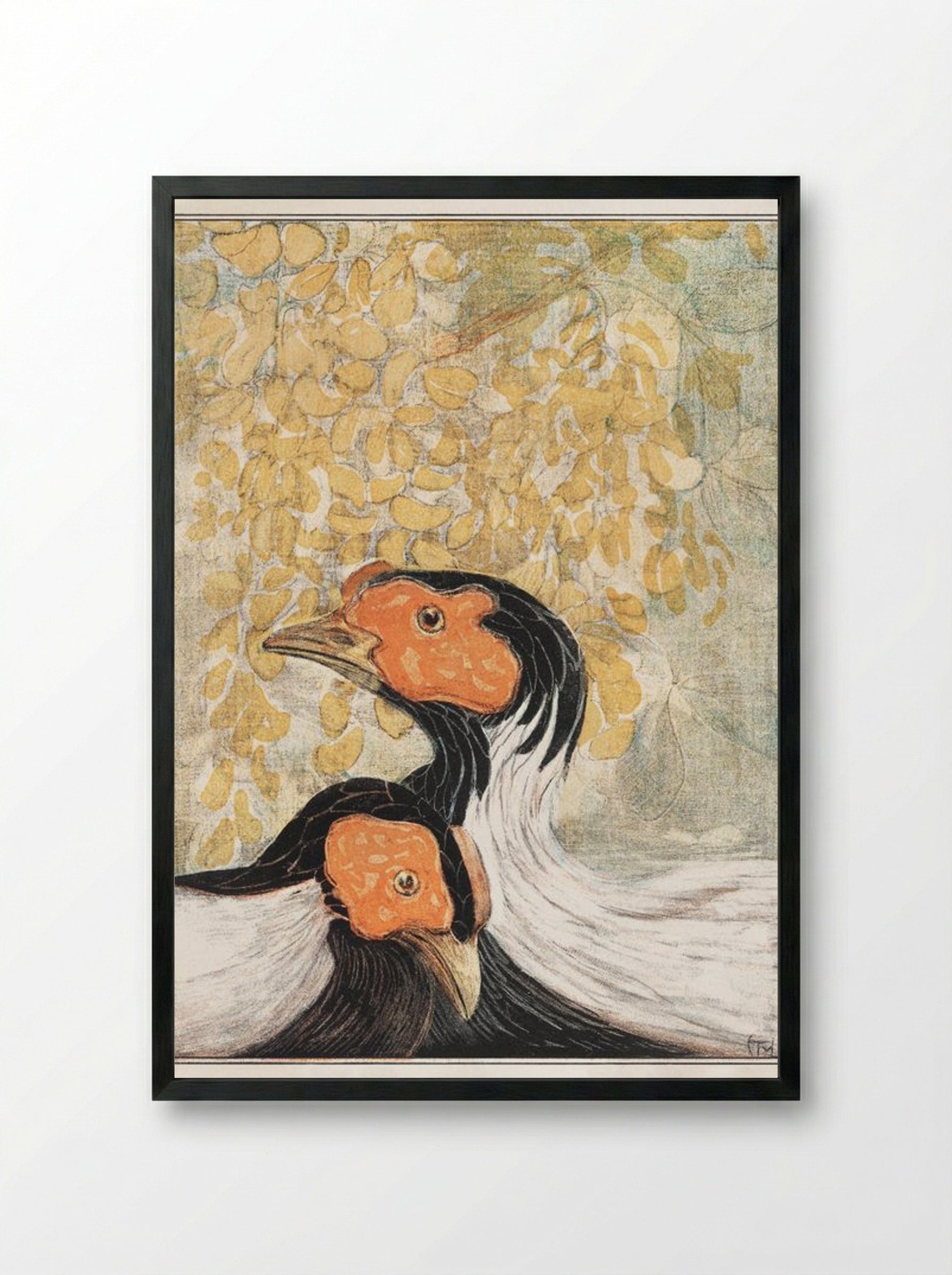 Two Silver Pheasants - Theo van Hoytema - Framed Print Black