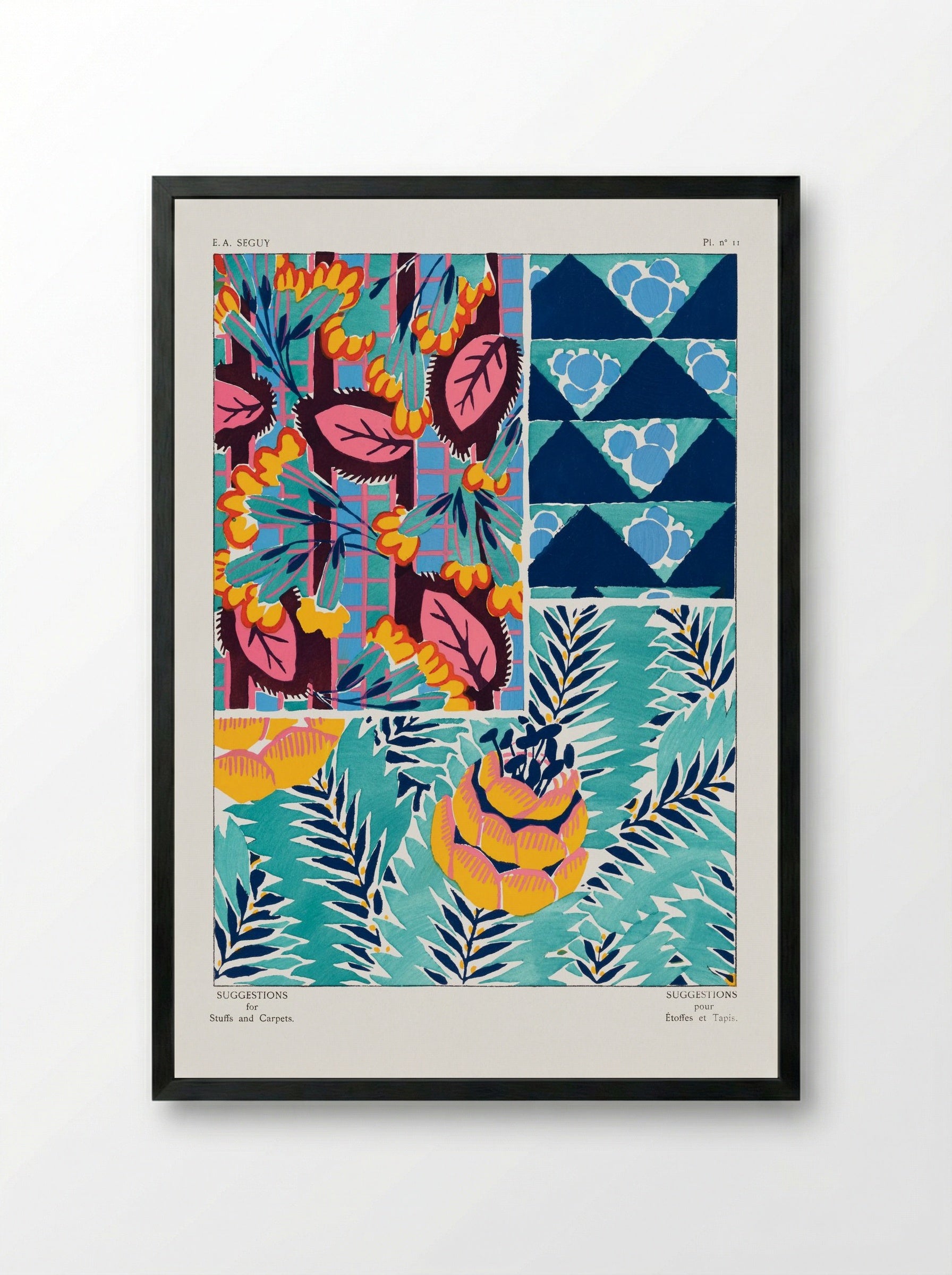 Suggestions for Stuffs and Carpets, Plate 11 - Émile-Allain Séguy - Framed Print Black